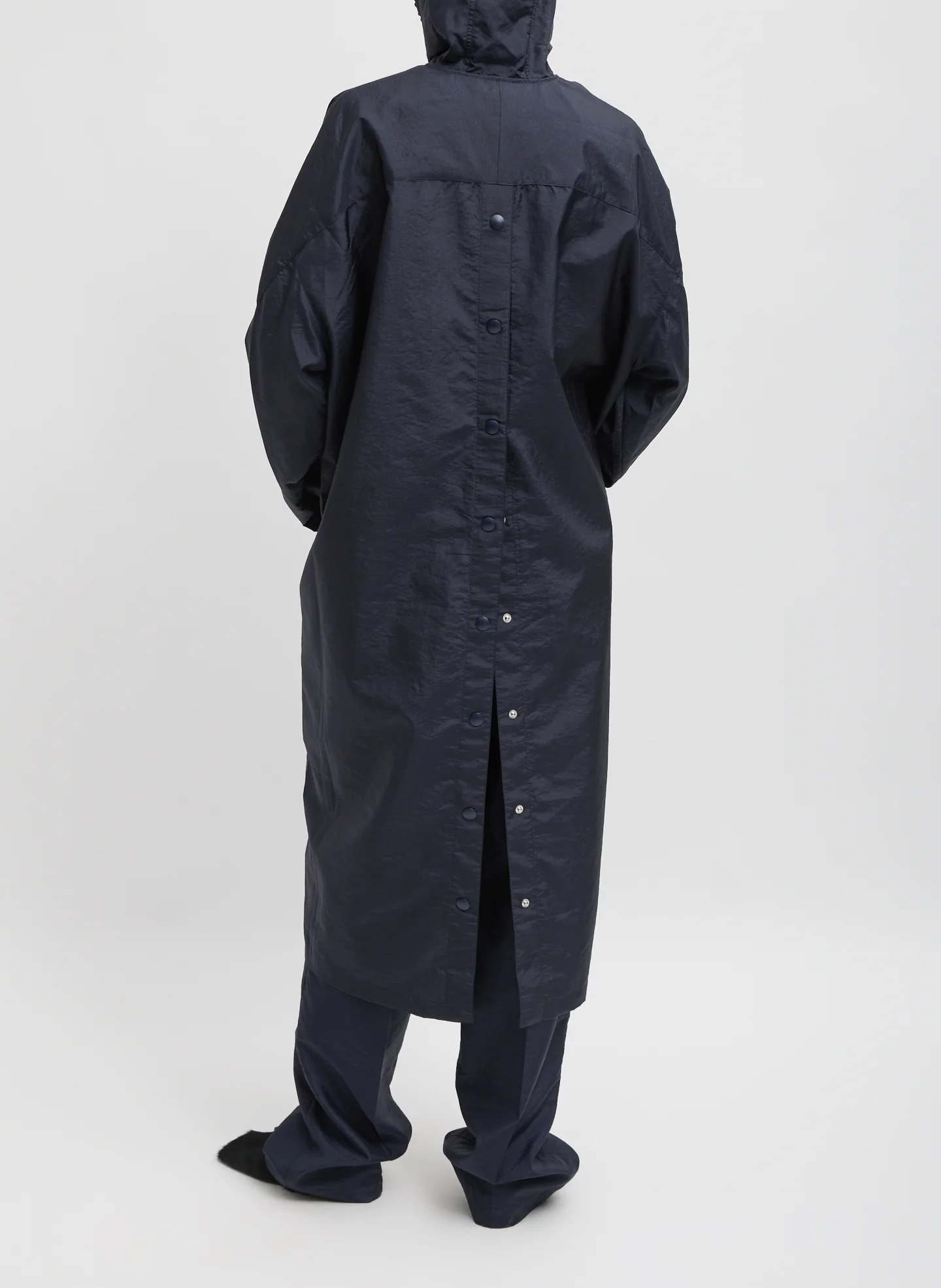 Crispy Nylon Hooded Coat - Image 7