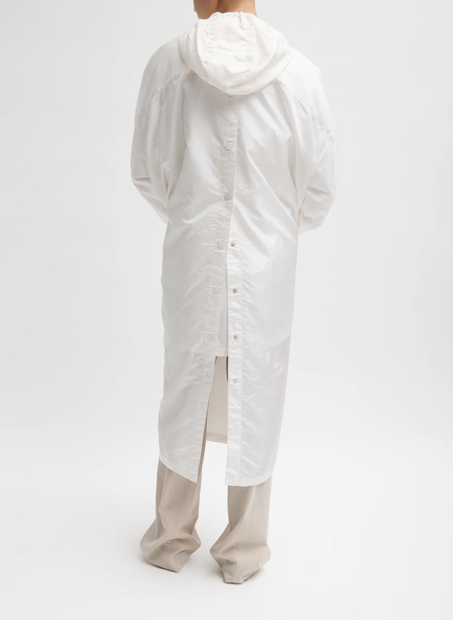 Crispy Nylon Hooded Coat - Image 4