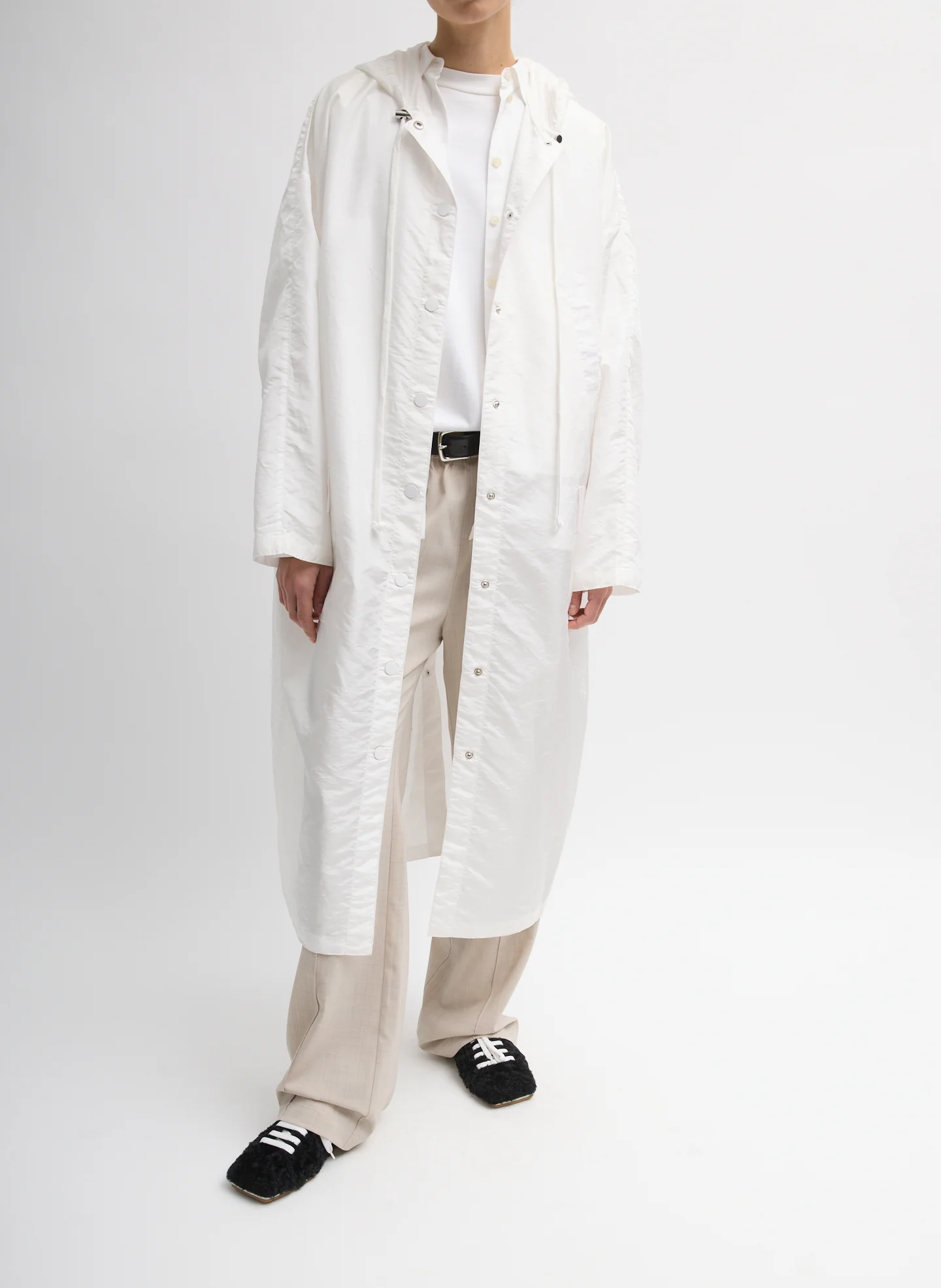 Crispy Nylon Hooded Coat - Image 5