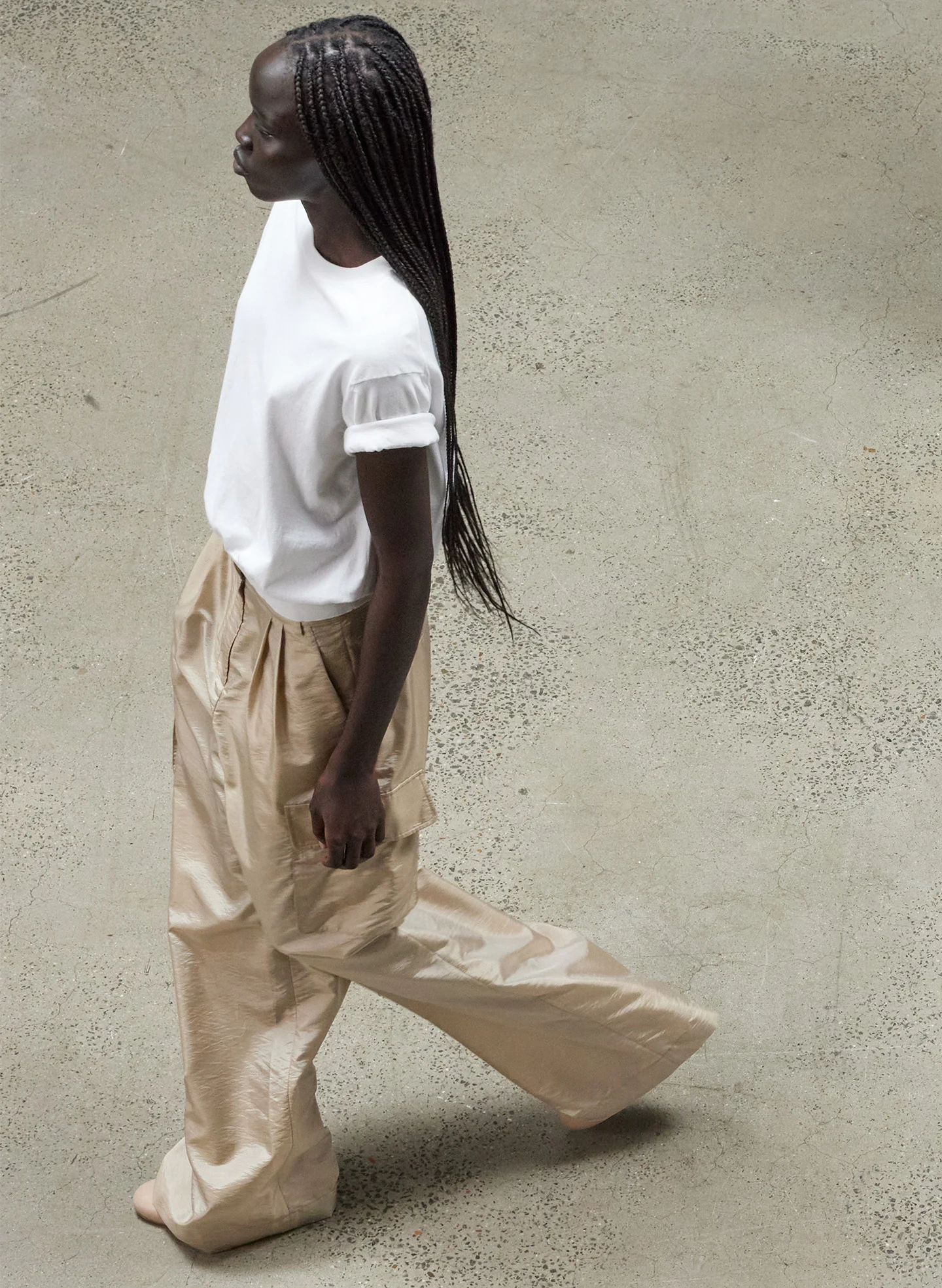 Stella Crispy Nylon Pleated Cargo Pant - Image 2