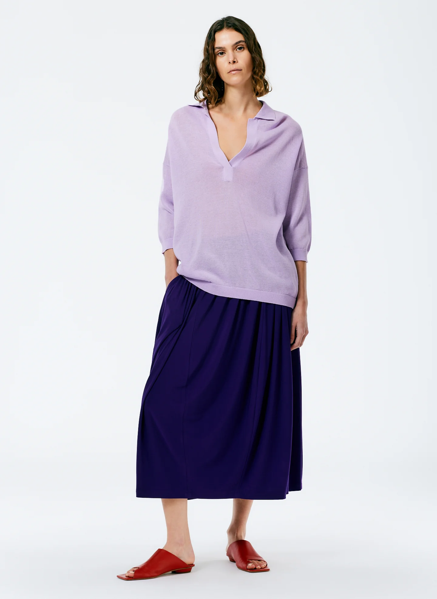 Crispy Viscose Sweater Easy Polo - Image 5