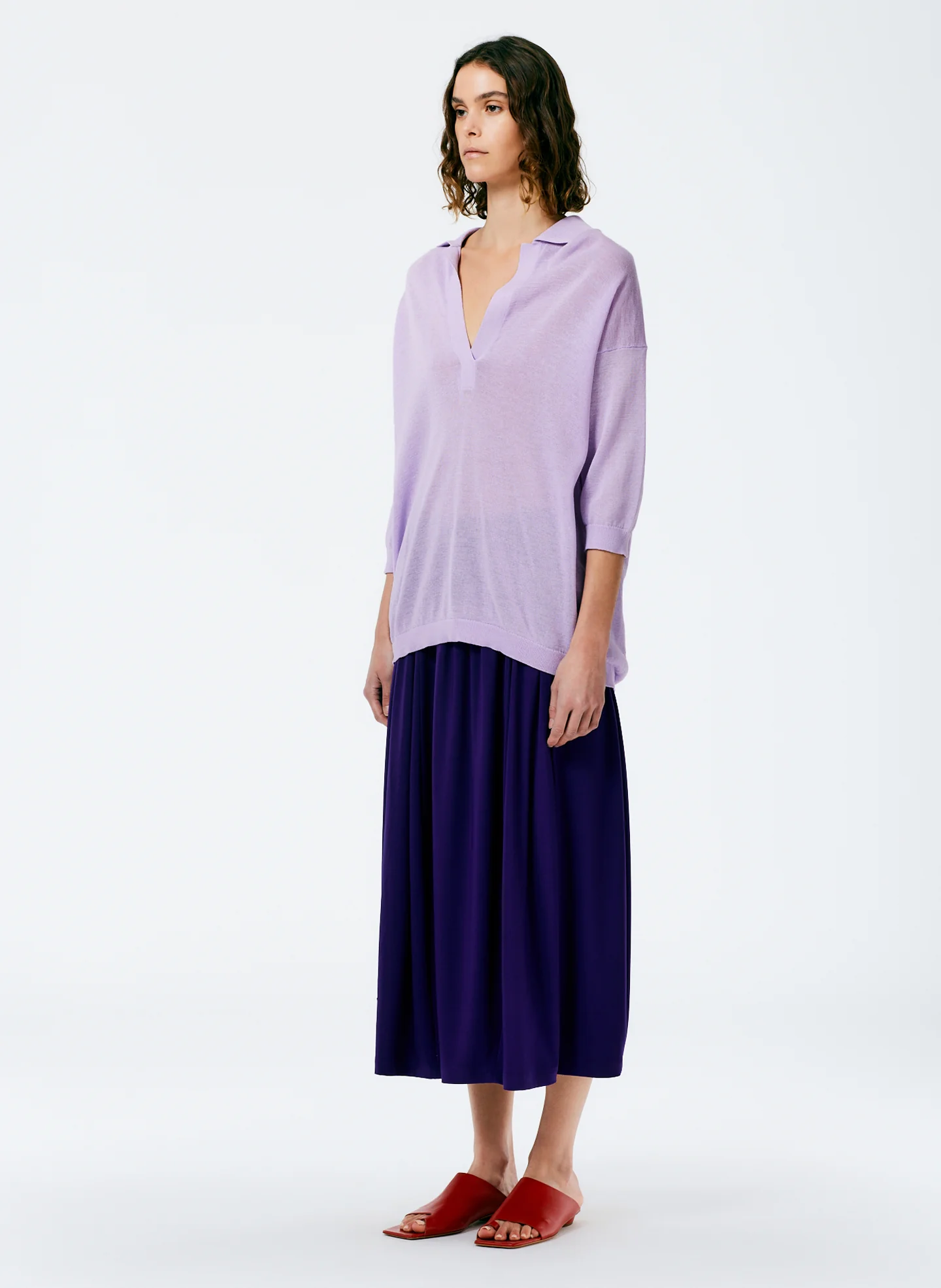 Crispy Viscose Sweater Easy Polo - Image 6