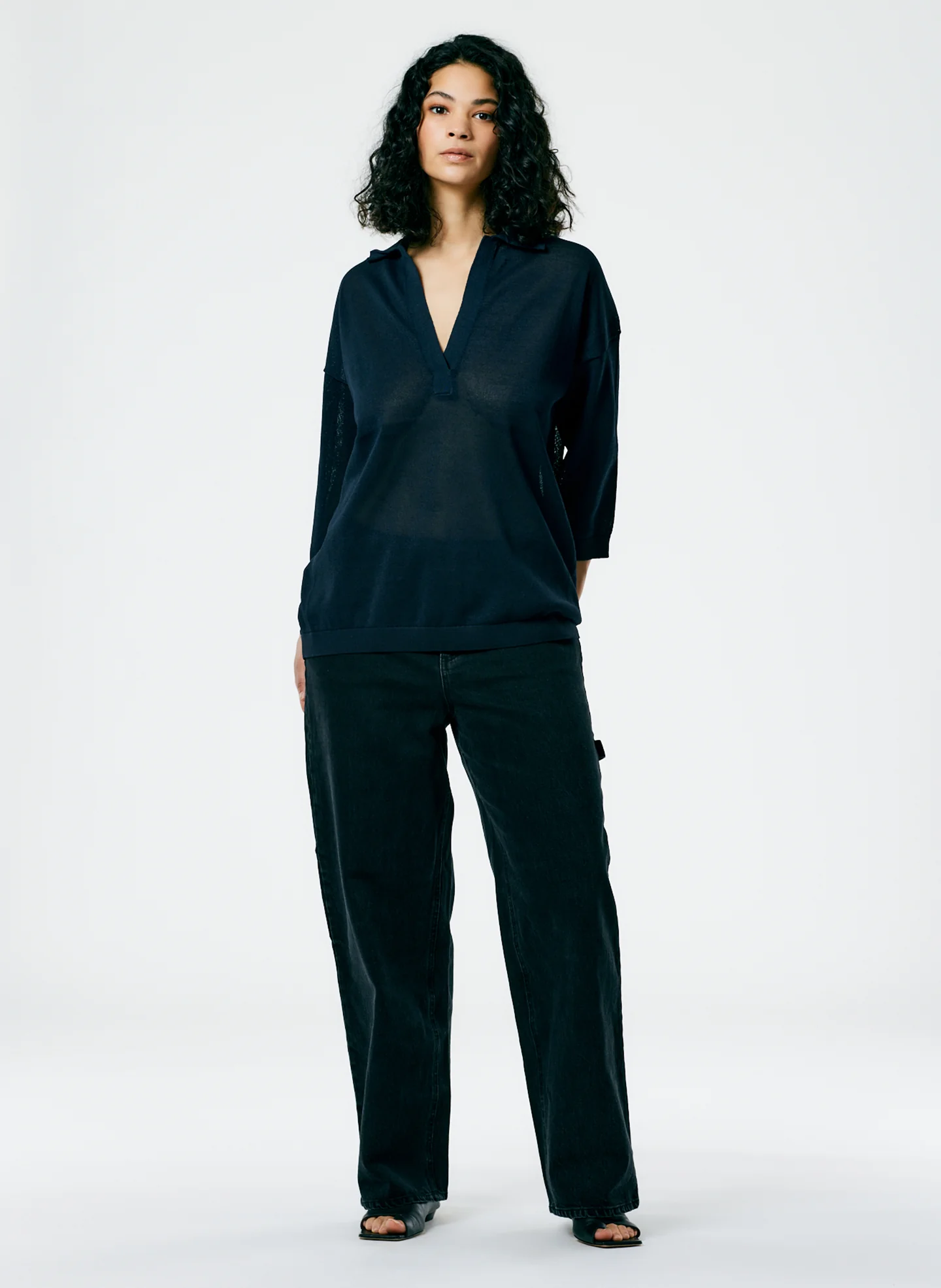 Crispy Viscose Sweater Easy Polo - Image 2