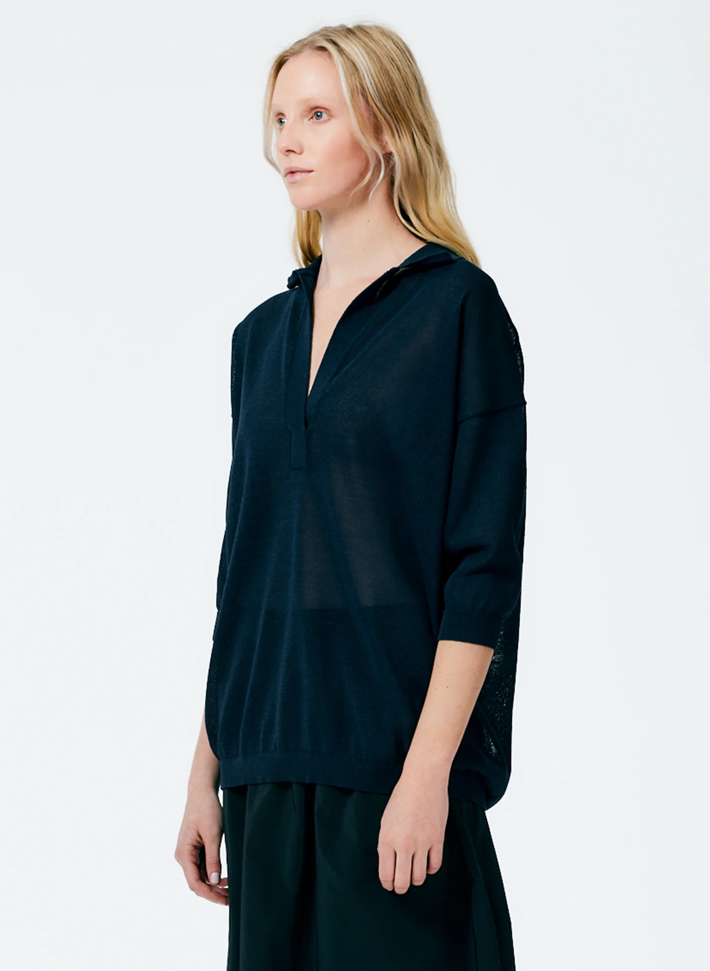 Crispy Viscose Sweater Easy Polo - Image 5
