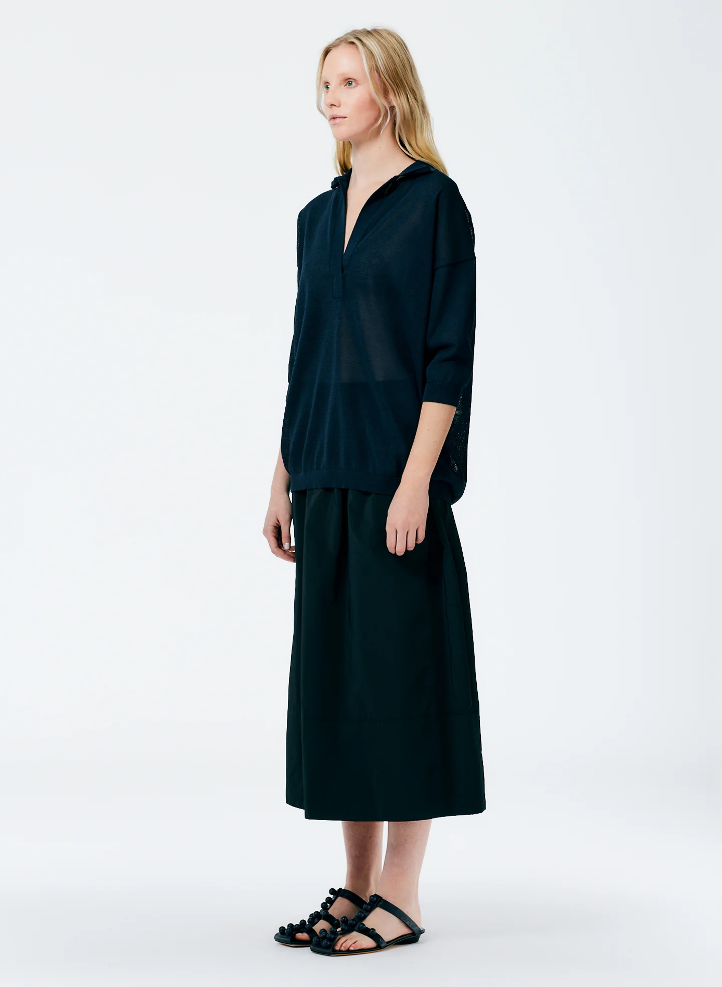 Crispy Viscose Sweater Easy Polo - Image 7