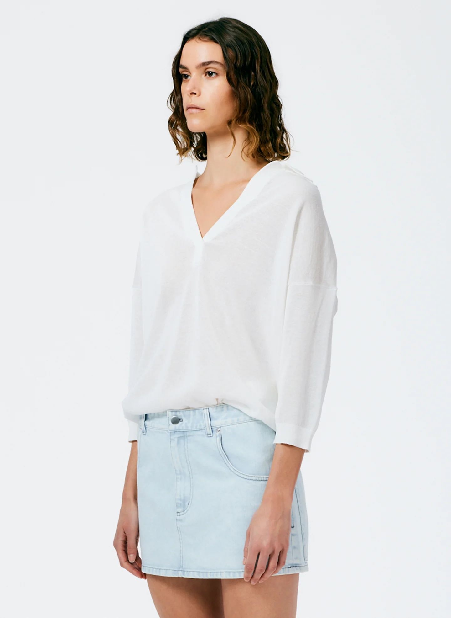 Crispy Viscose Sweater Easy Polo - Image 3