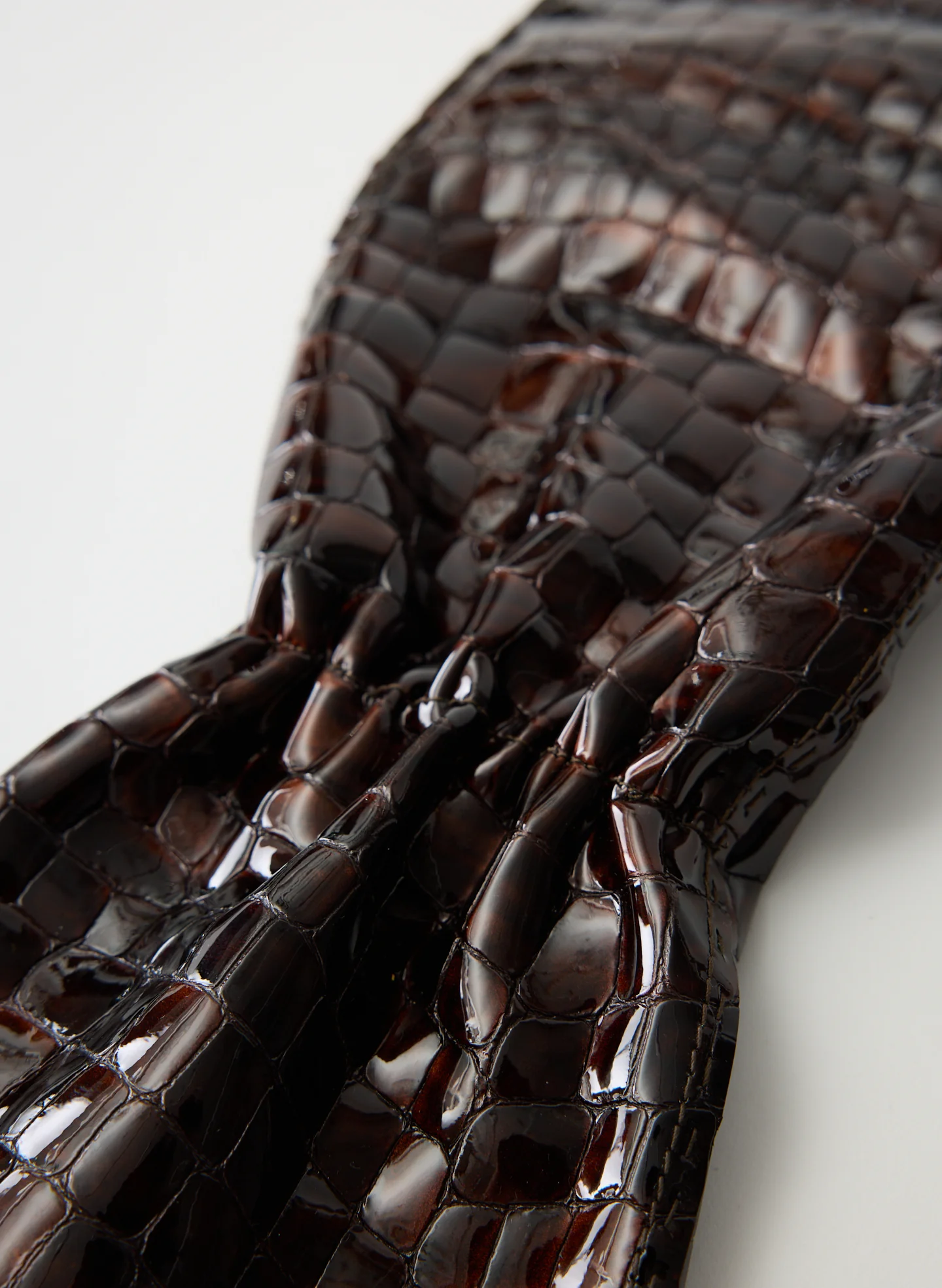 Crocodile Embossed Leather Mittens - Image 3