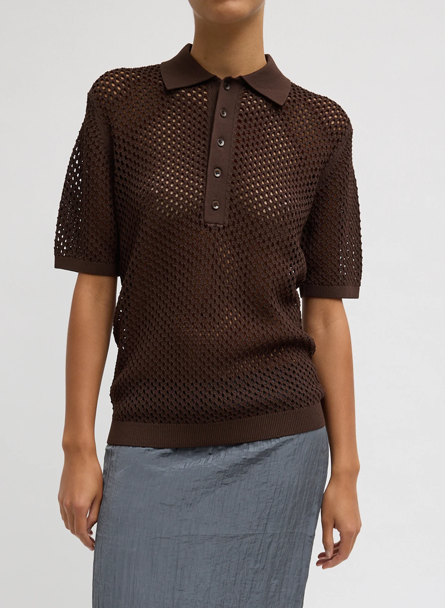 Crochet Netting Slim Polo