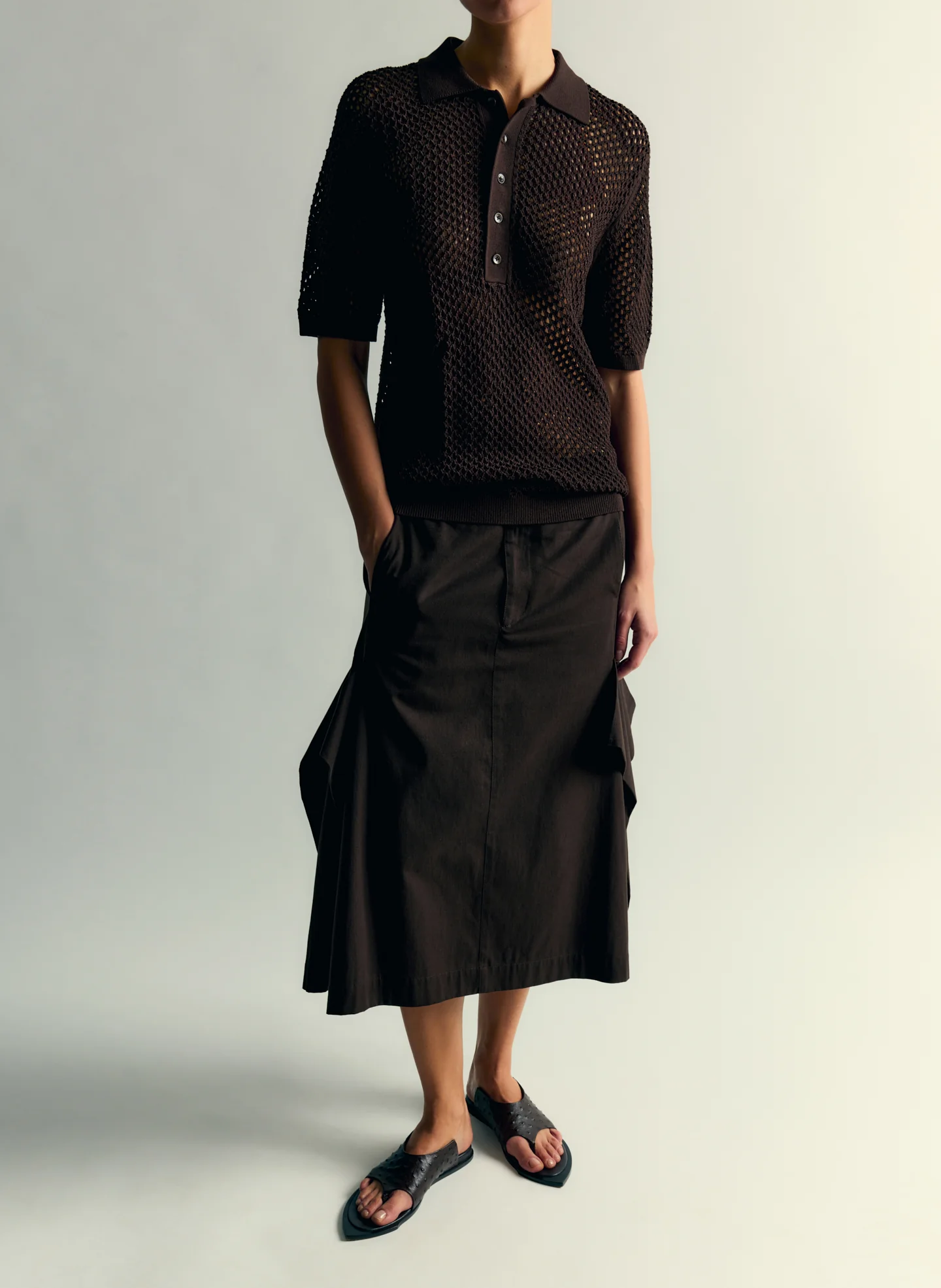 Crochet Netting Slim Polo - Image 2
