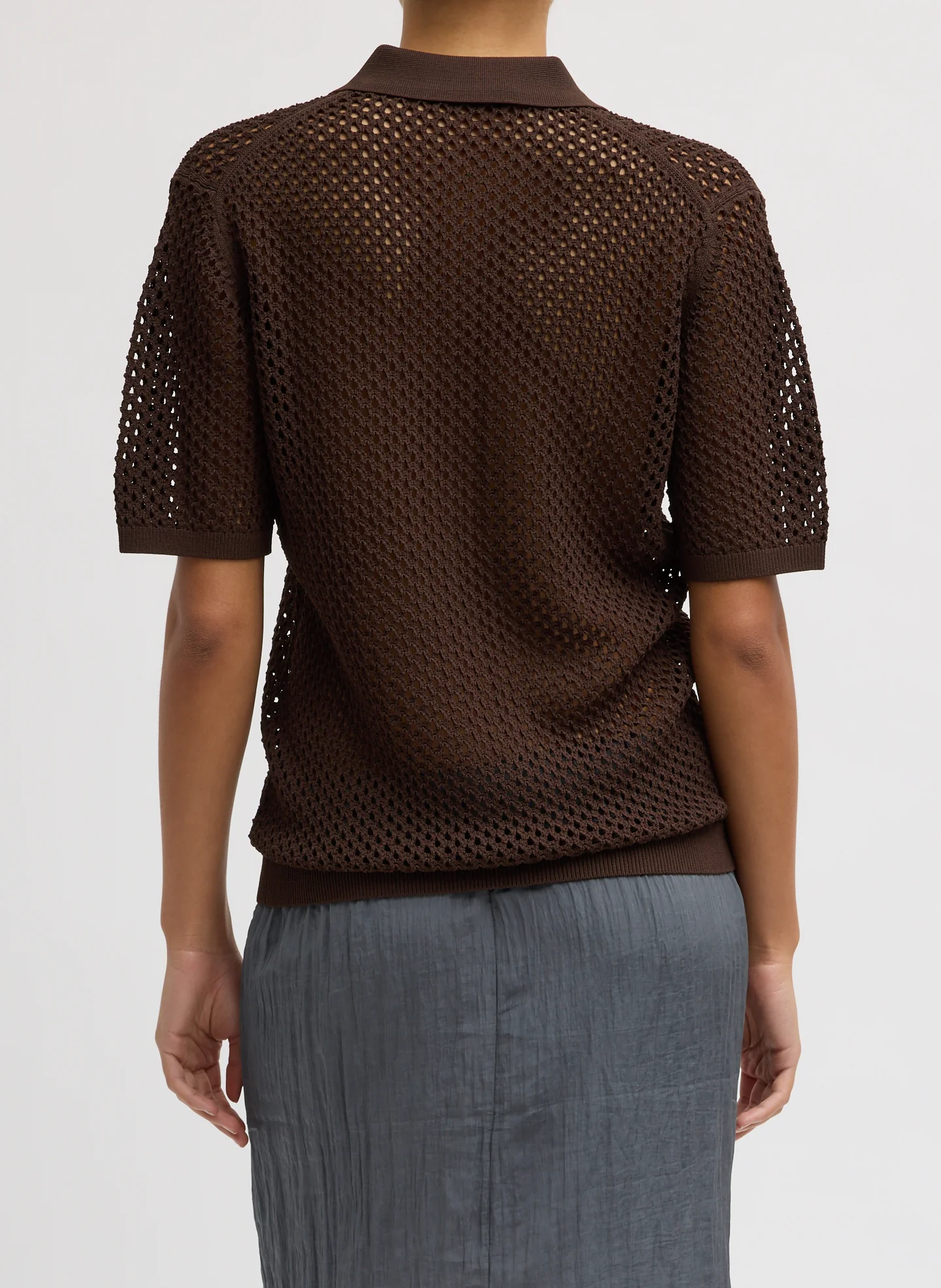 Crochet Netting Slim Polo - Image 3