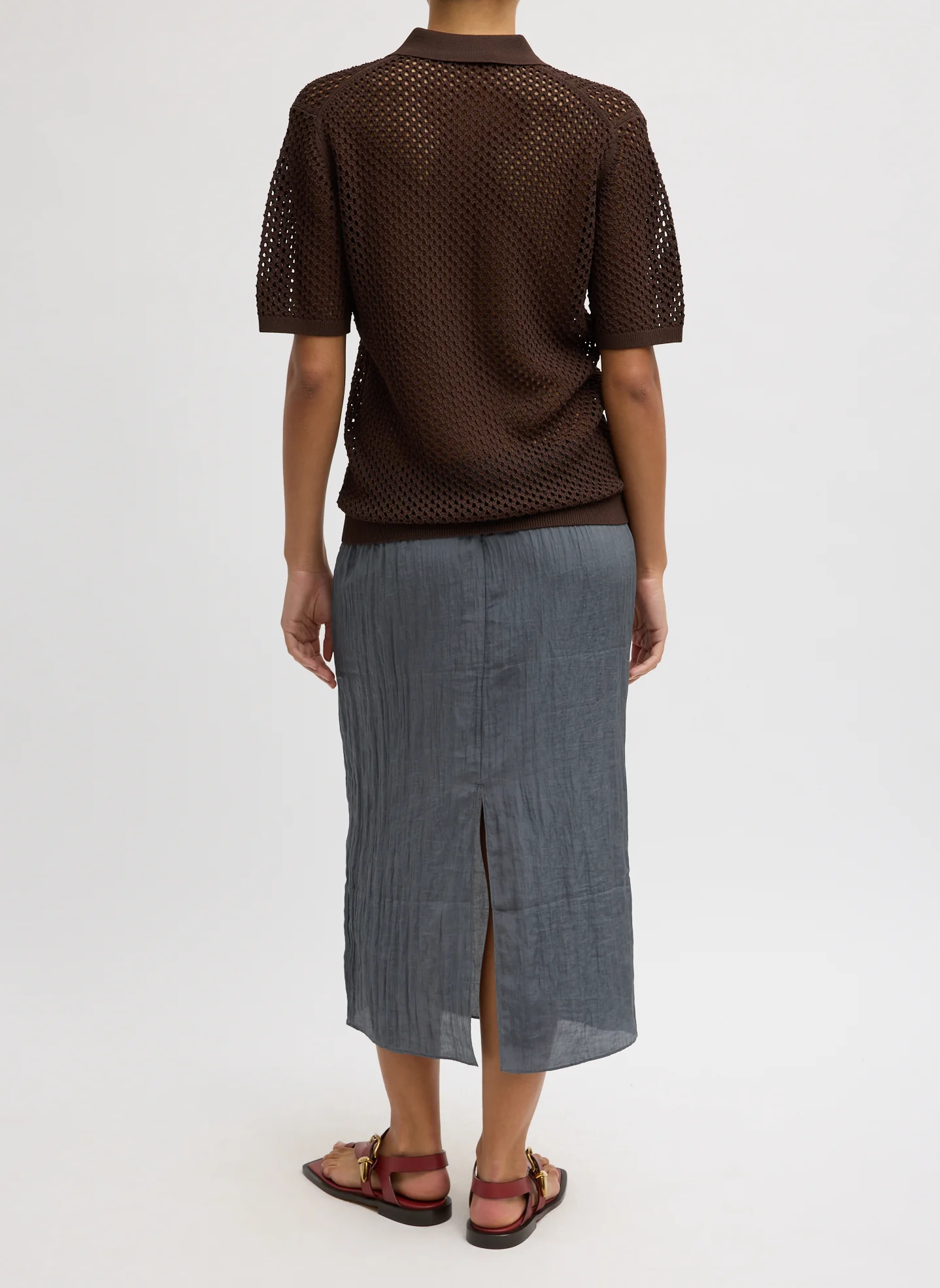 Crochet Netting Slim Polo - Image 5