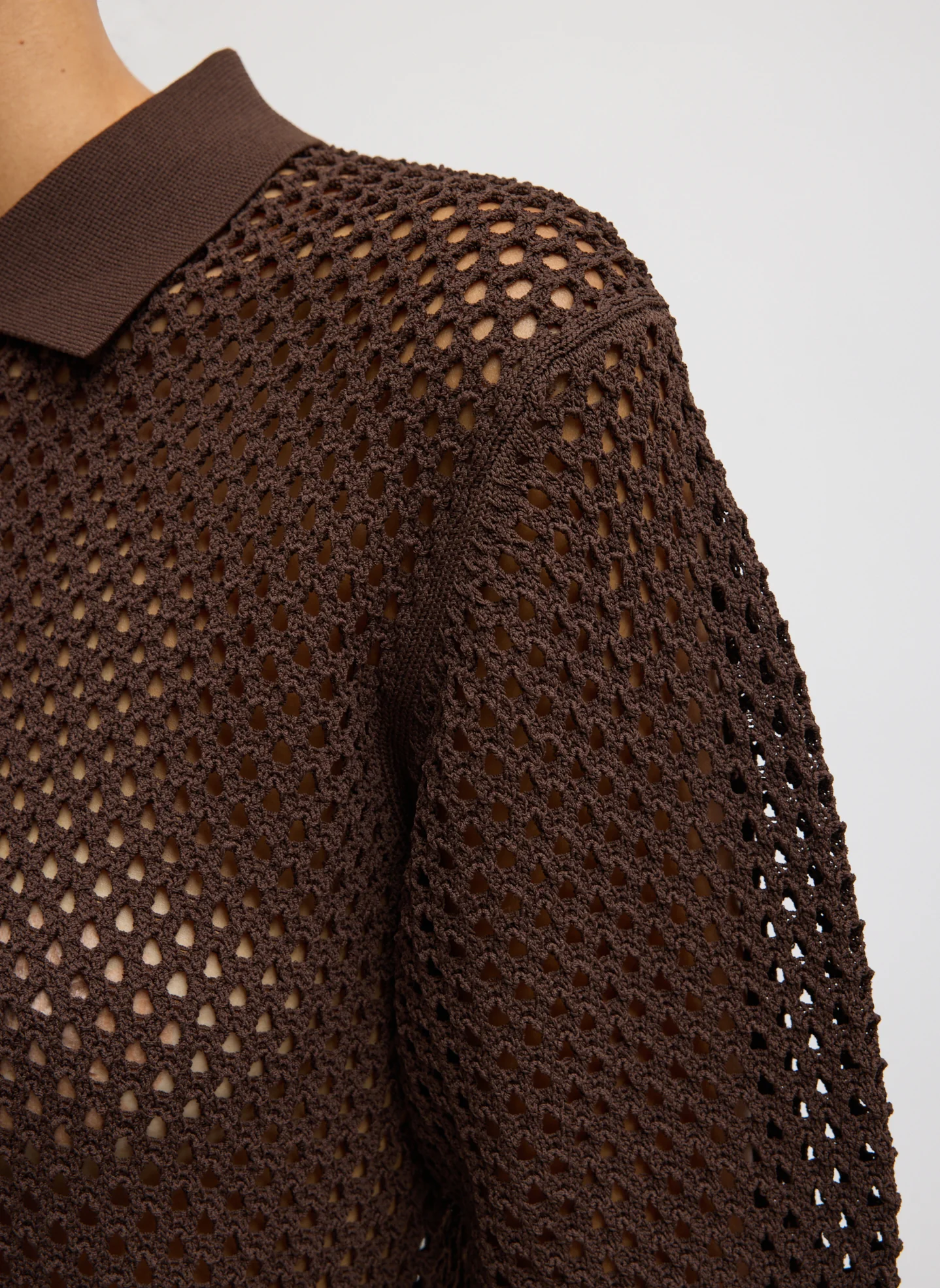 Crochet Netting Slim Polo - Image 8