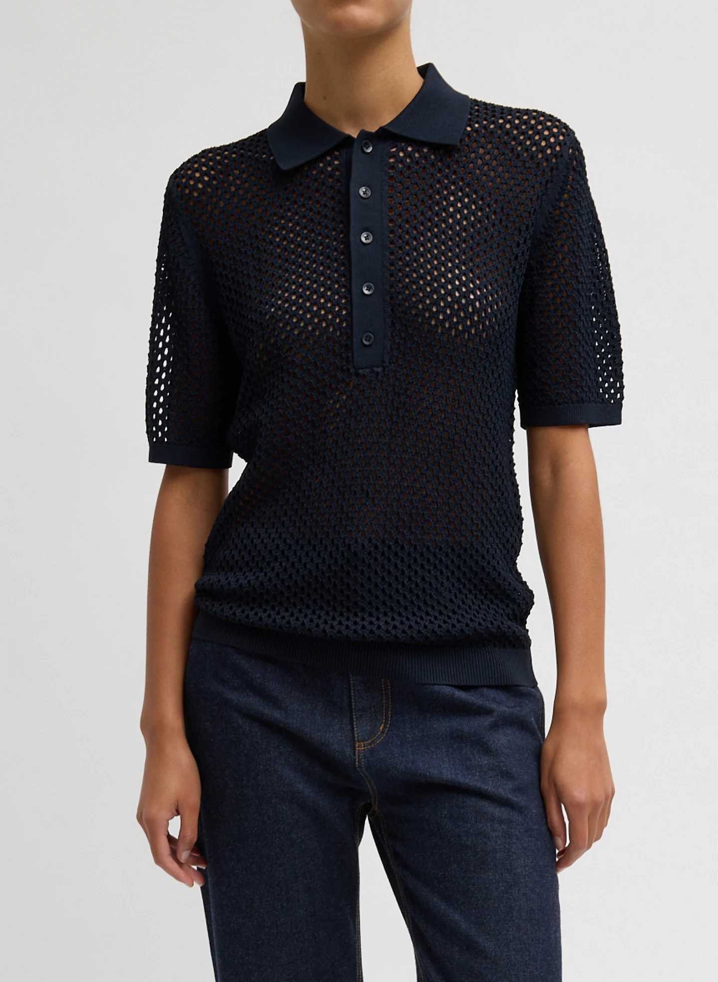 Crochet Netting Slim Polo