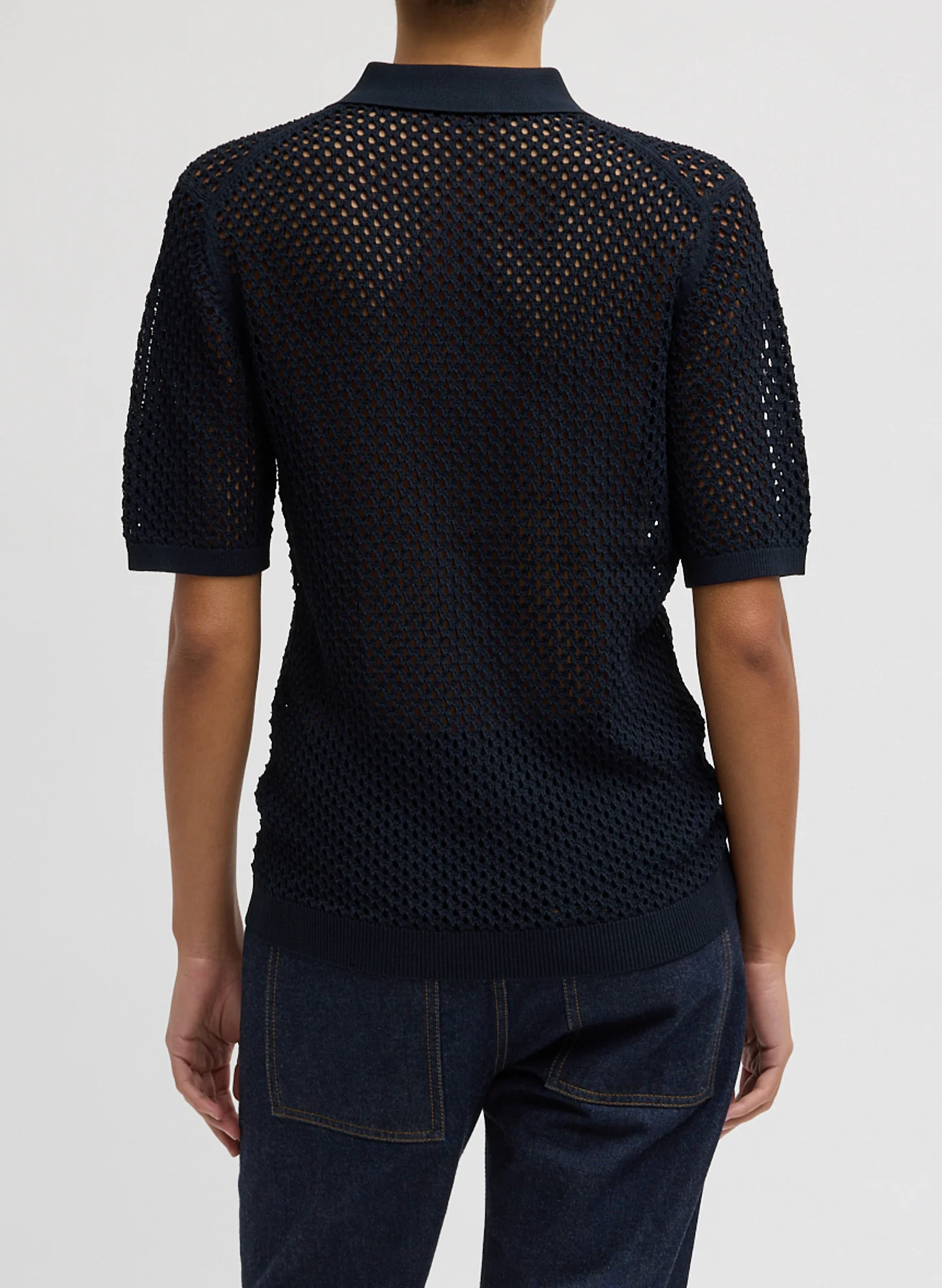Crochet Netting Slim Polo - Image 3