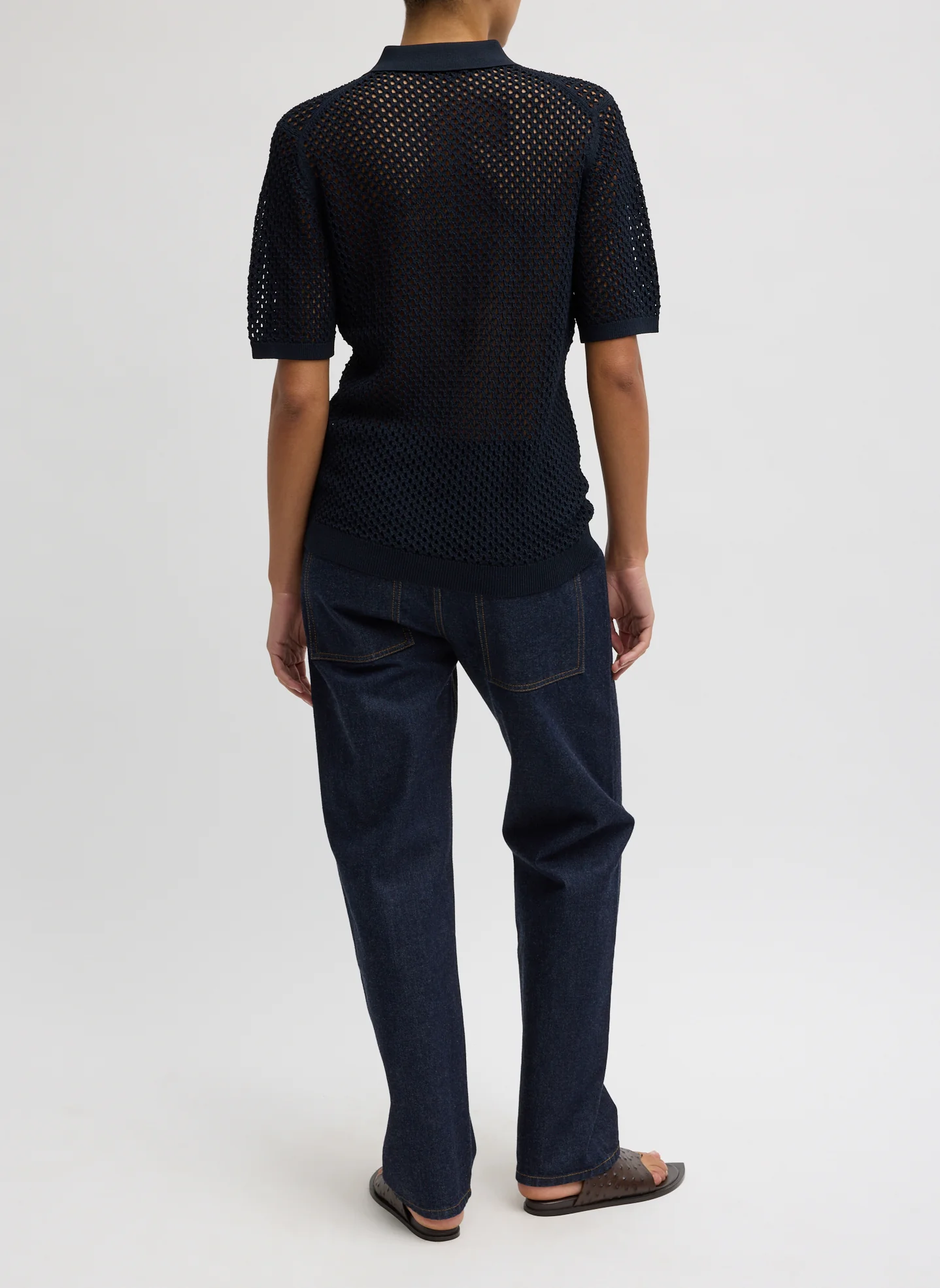 Crochet Netting Slim Polo - Image 6