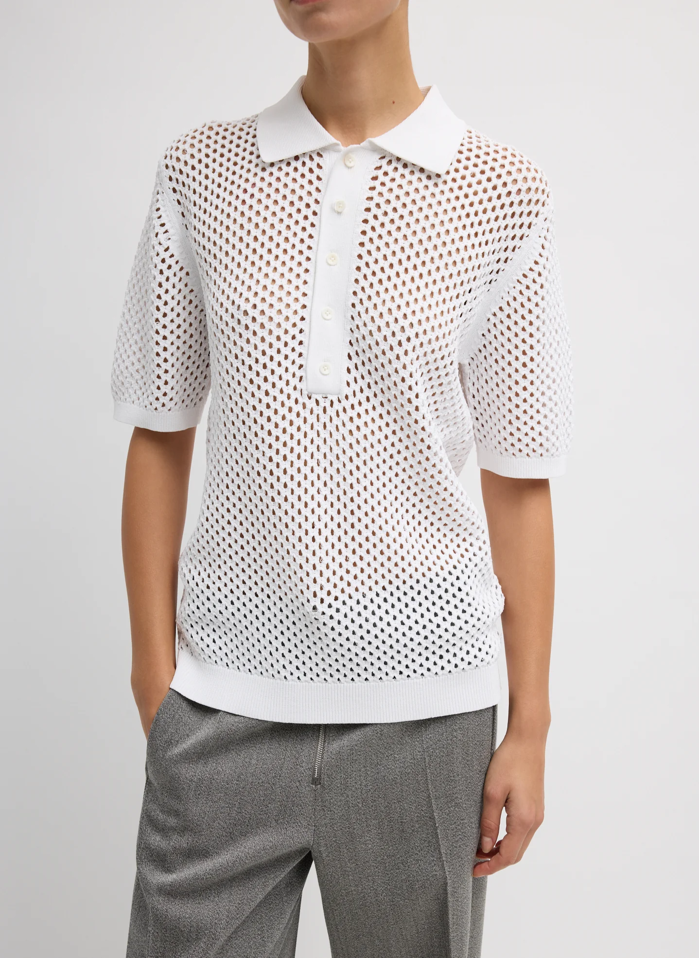 Crochet Netting Slim Polo