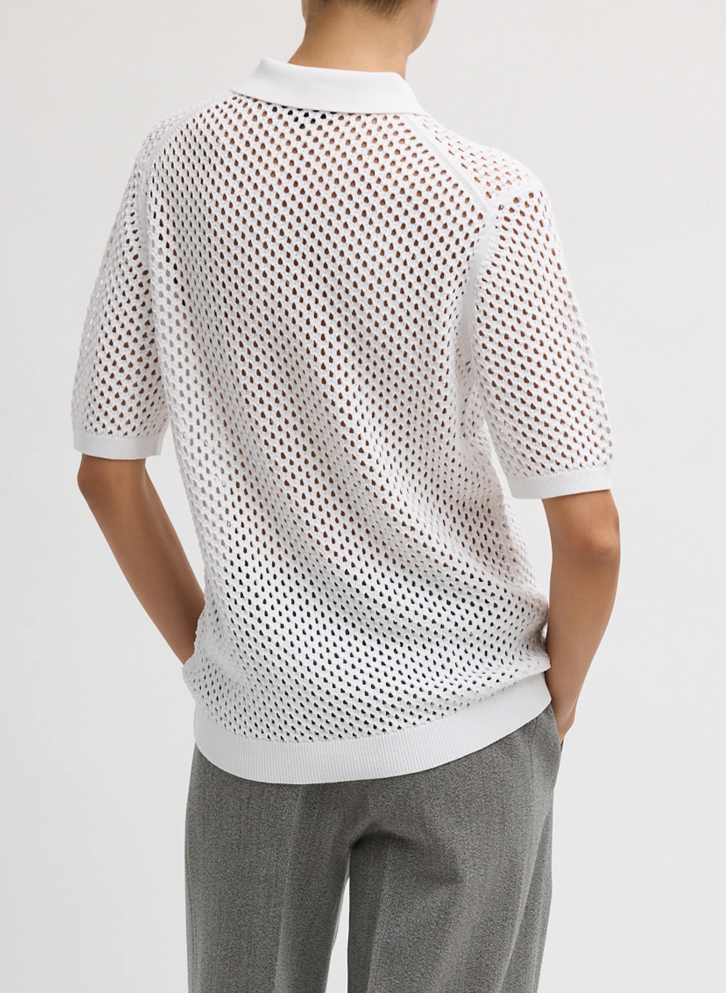 Crochet Netting Slim Polo - Image 3