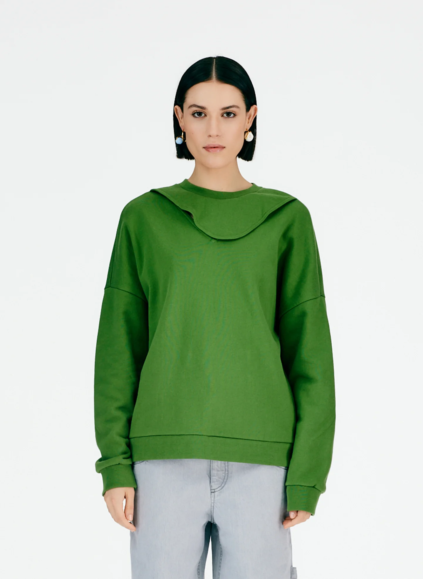 Cutout Dicky Neck Sweatshirt
