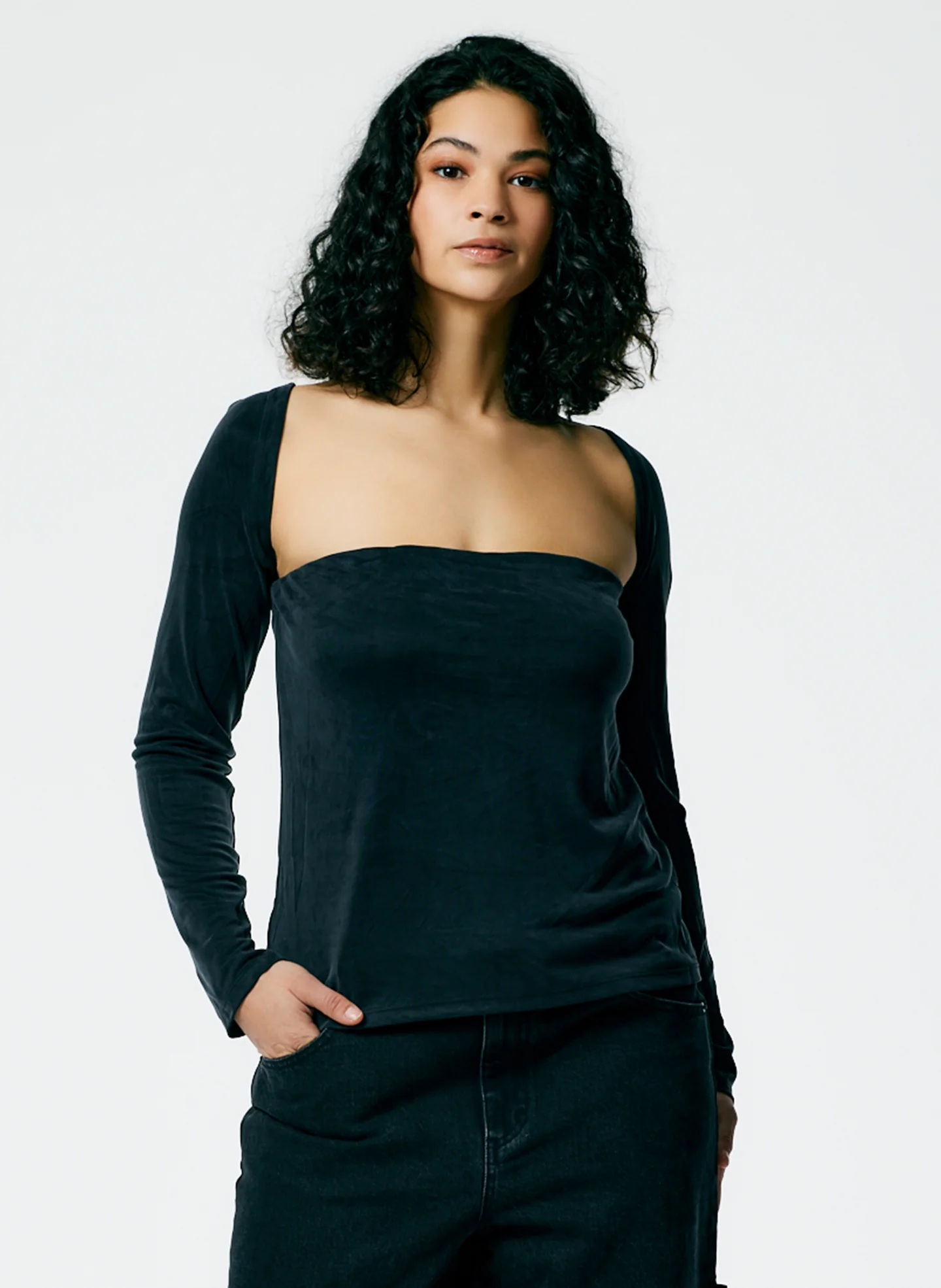 Deeba Cupro Strapless Convertible Top