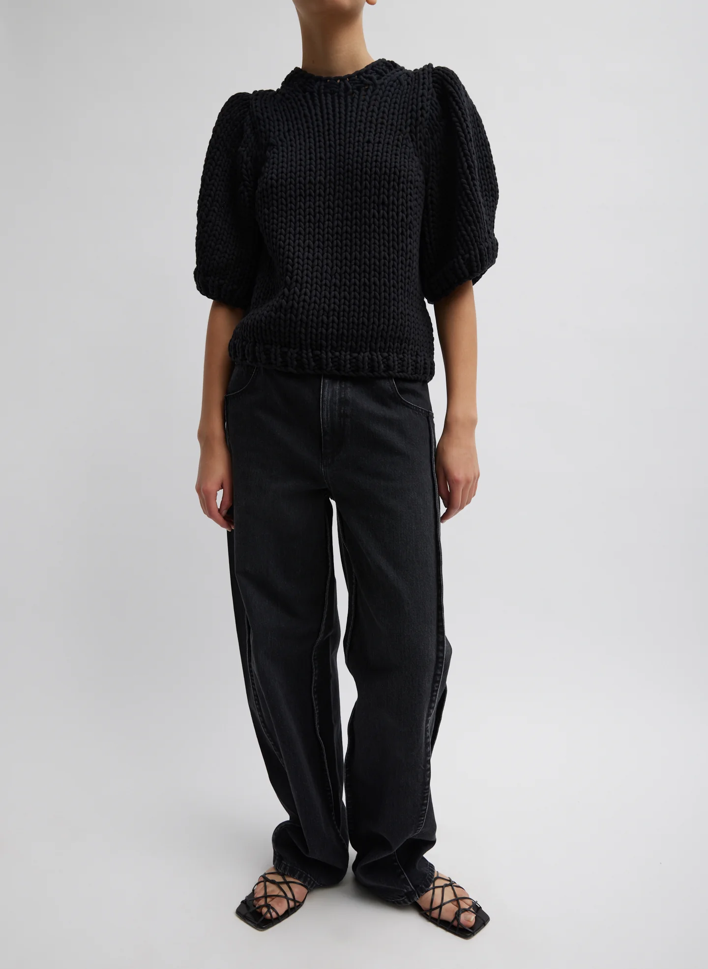Deluxe Tube Yarn Sweater Mini Puff Pullover - Image 7