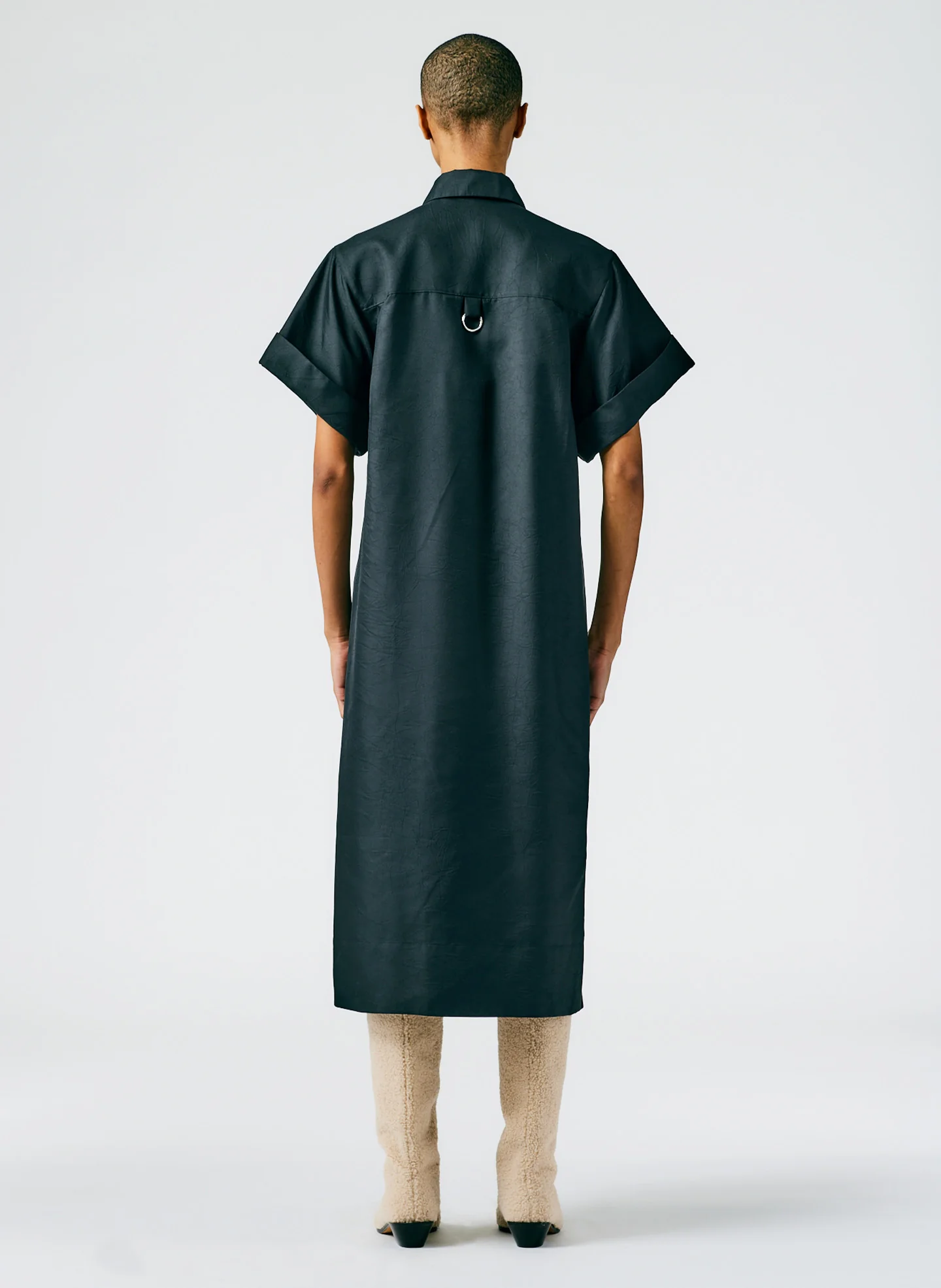 Devin Lightweight Tech Twill Rolled Sleeve Shirtdress - Image 4