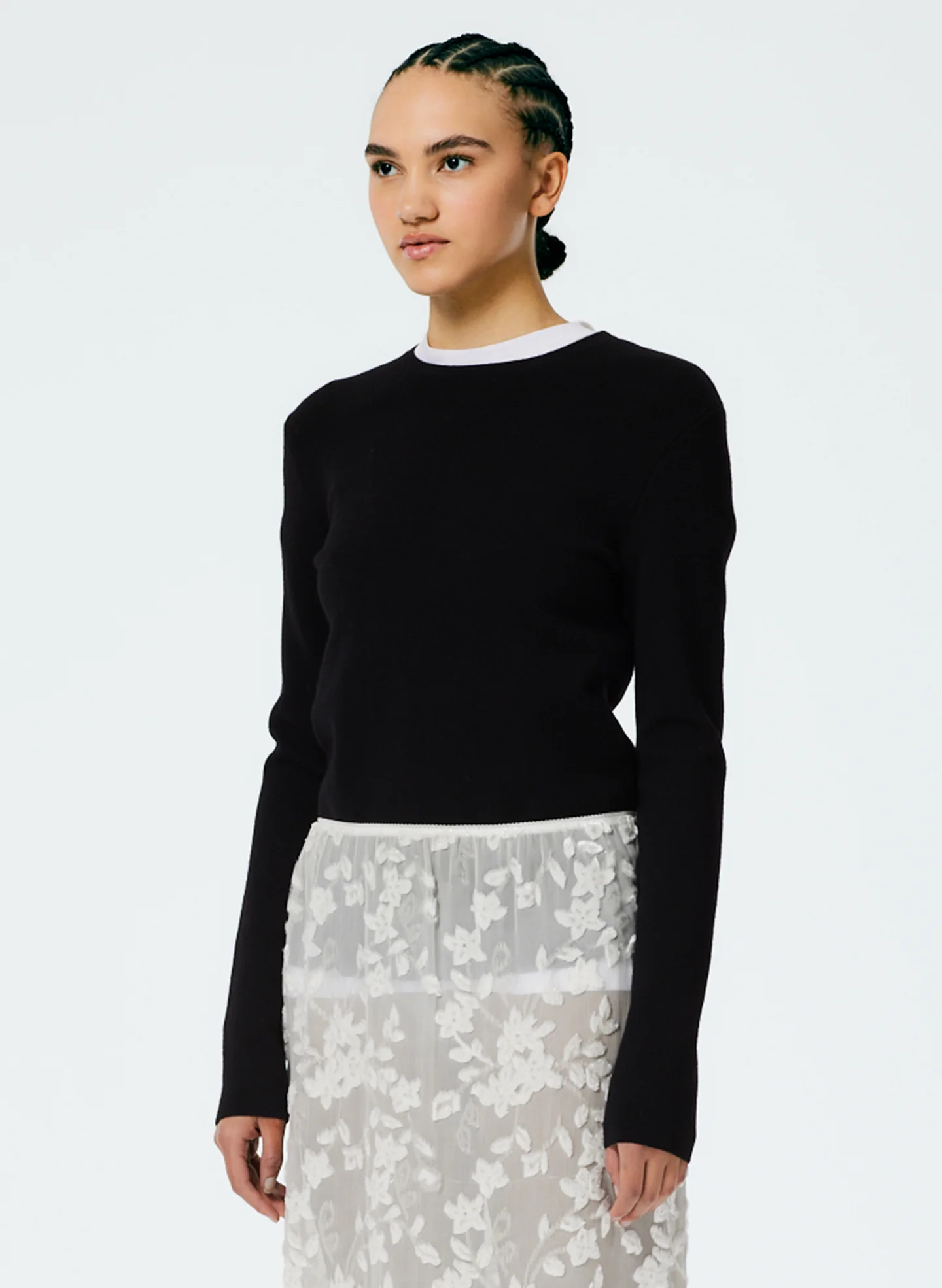 Double Faced Cashmere Mini Long Sleeve Pullover - Image 3
