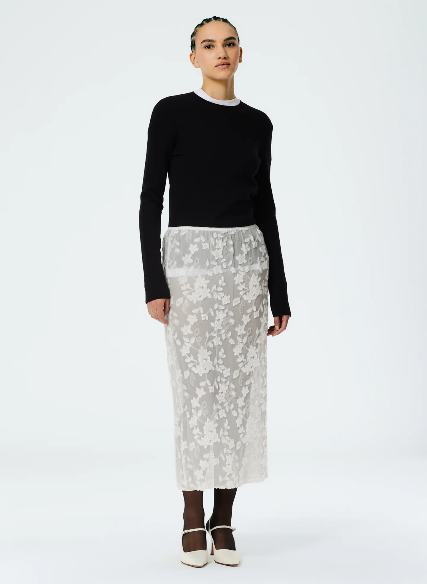 Double Faced Cashmere Mini Long Sleeve Pullover - Image 5
