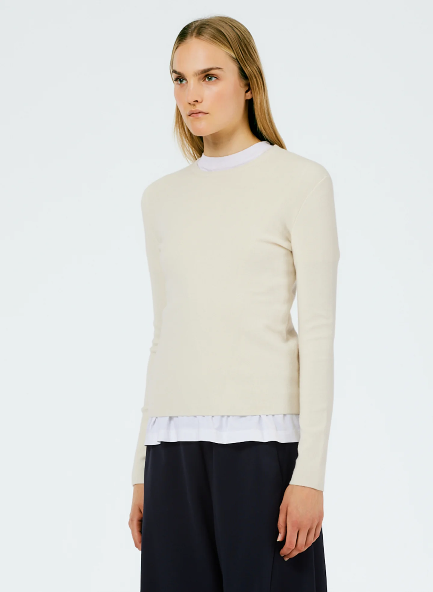 Double Faced Cashmere Mini Long Sleeve Pullover - Image 2
