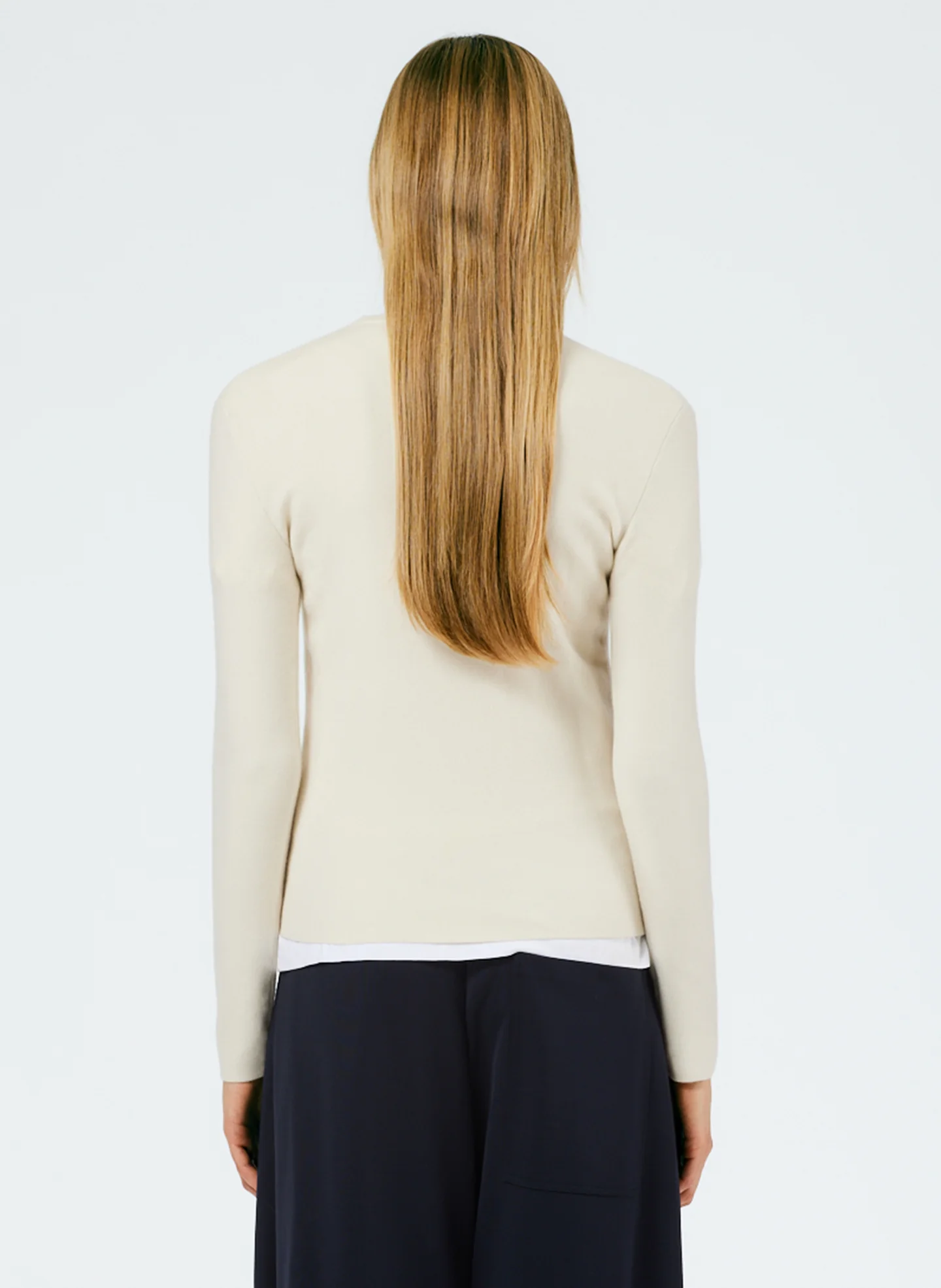 Double Faced Cashmere Mini Long Sleeve Pullover - Image 3