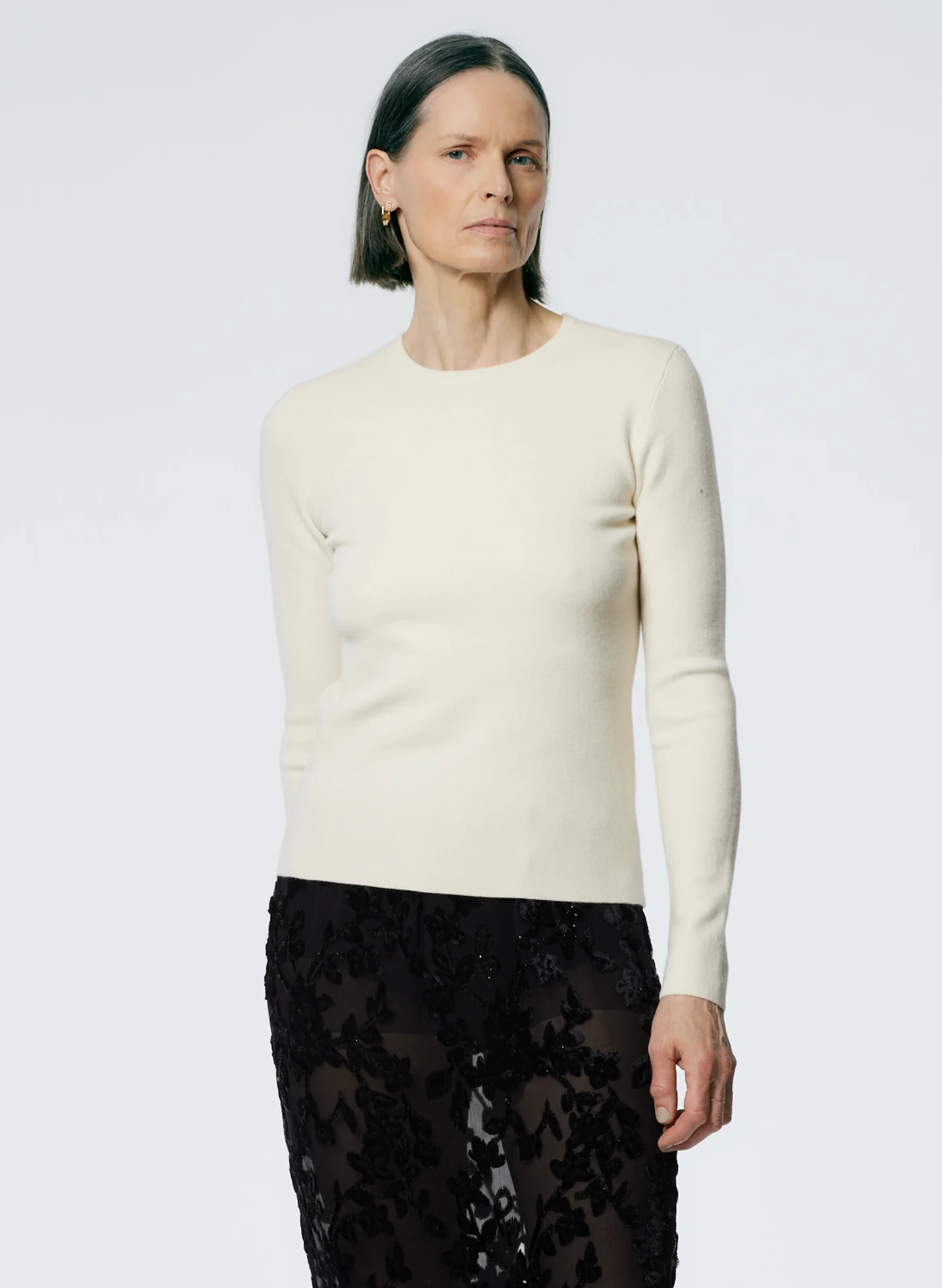 Double Faced Cashmere Mini Long Sleeve Pullover - Image 5