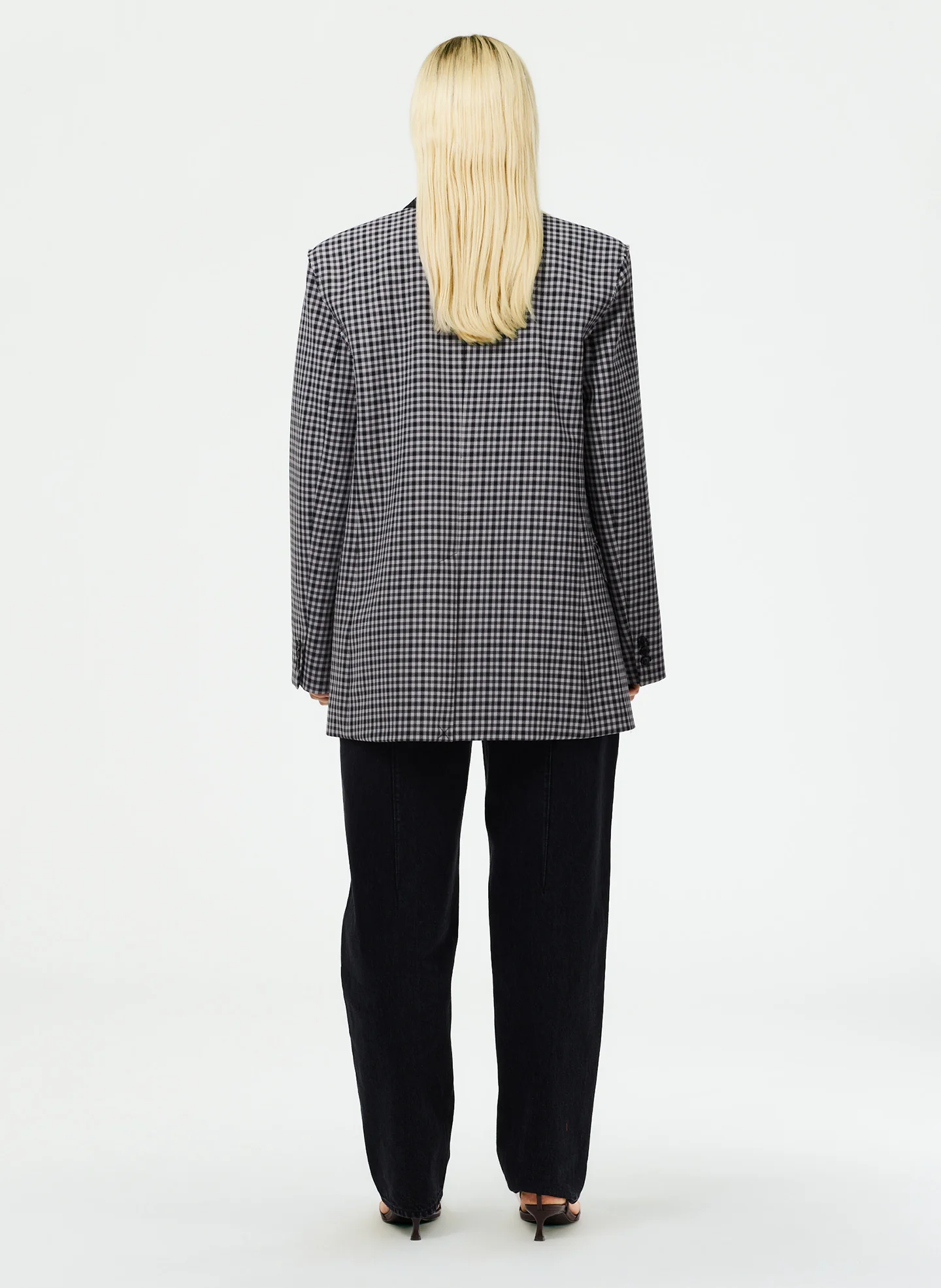 Double Faced Menswear Check Double Breasted Blazer - Image 4