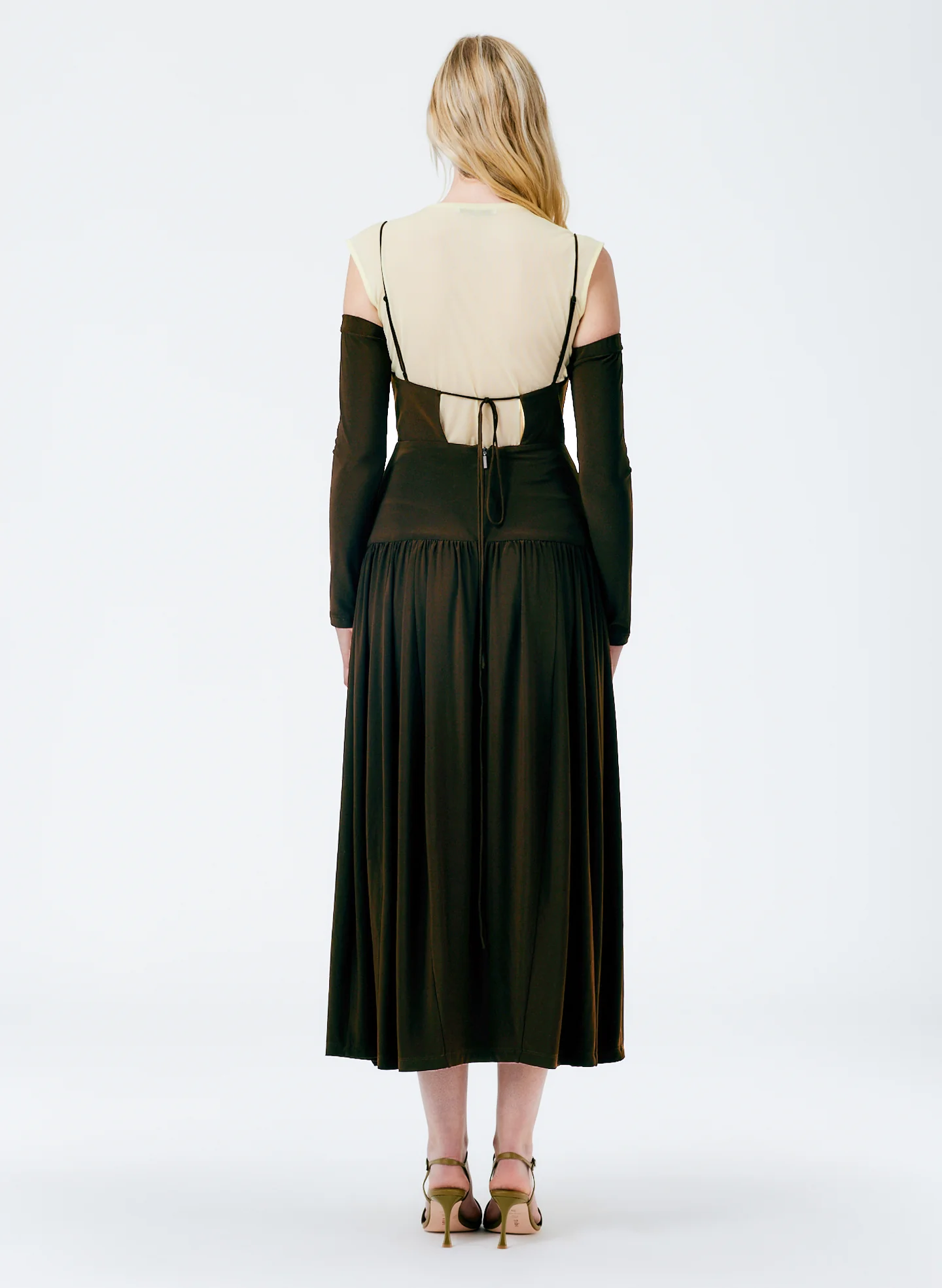 Drapey Jersey Cut Out Sculpted Shirred Dress - Image 10