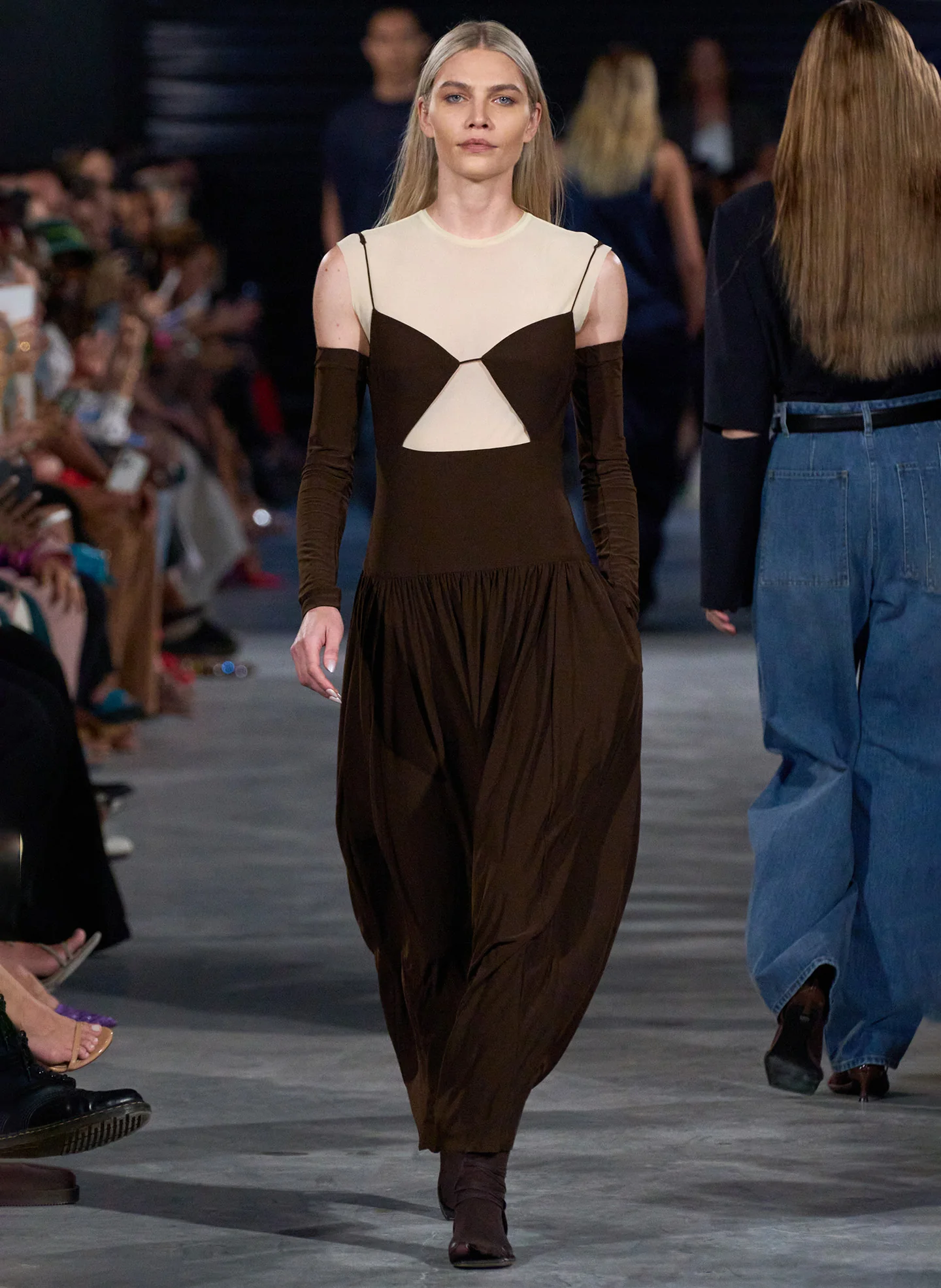 Drapey Jersey Cut Out Sculpted Shirred Dress - Image 2