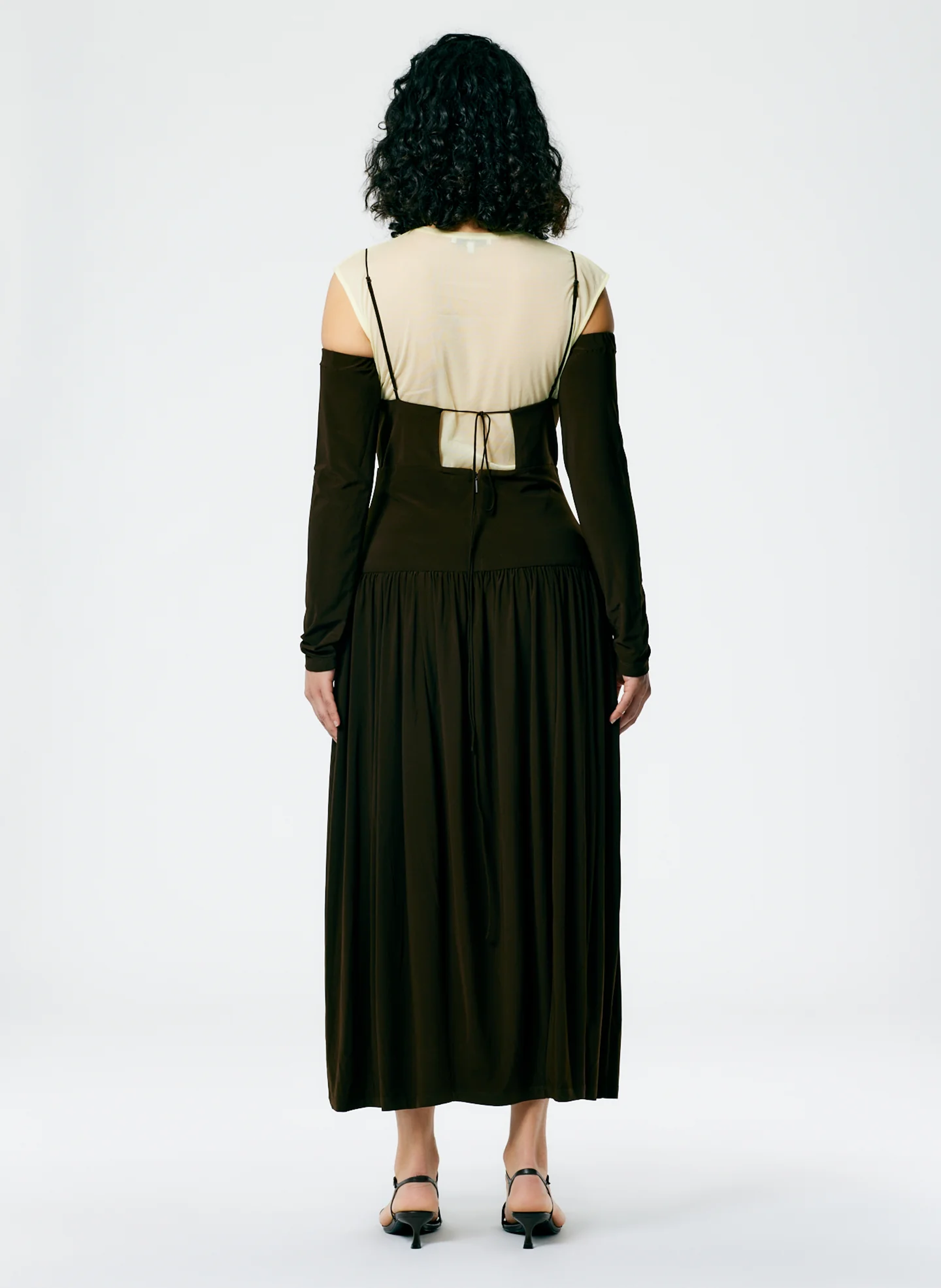 Drapey Jersey Cut Out Sculpted Shirred Dress - Image 5