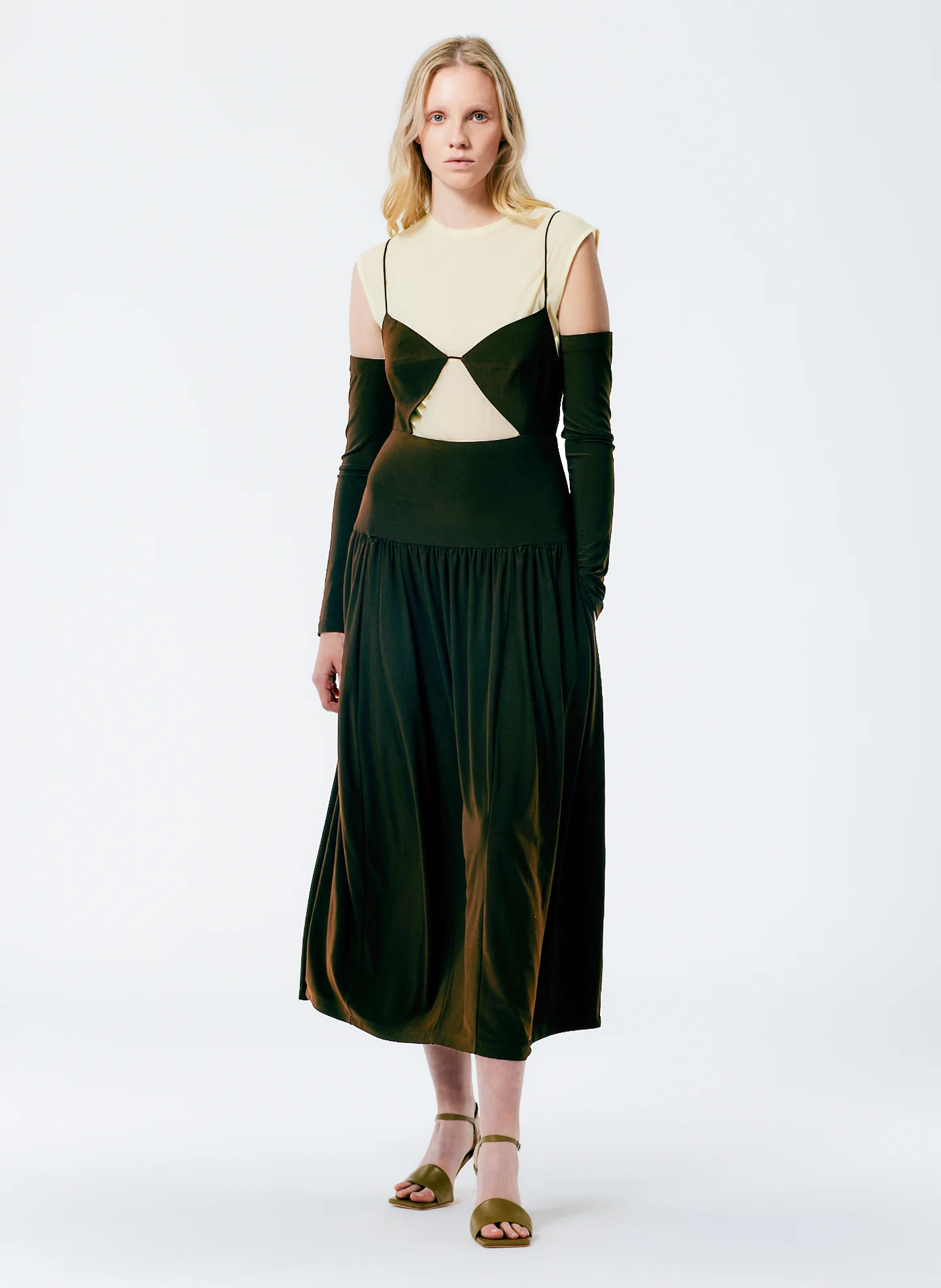 Drapey Jersey Cut Out Sculpted Shirred Dress - Image 6
