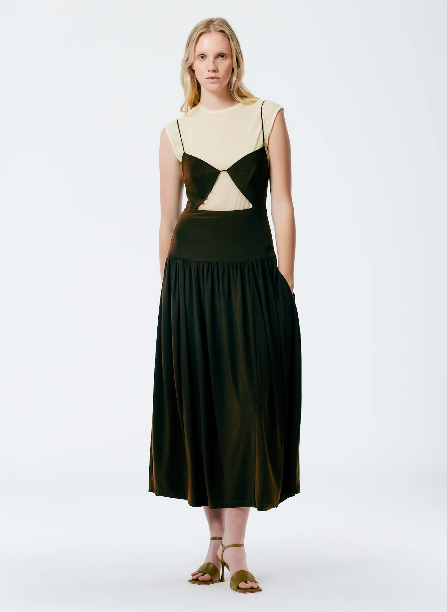 Drapey Jersey Cut Out Sculpted Shirred Dress - Image 8