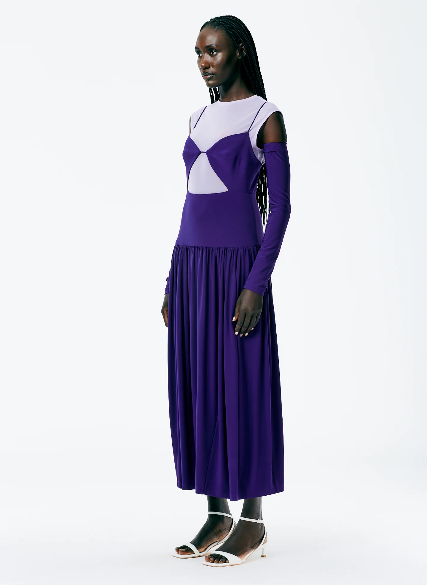 Drapey Jersey Cut Out Sculpted Shirred Dress - Image 4