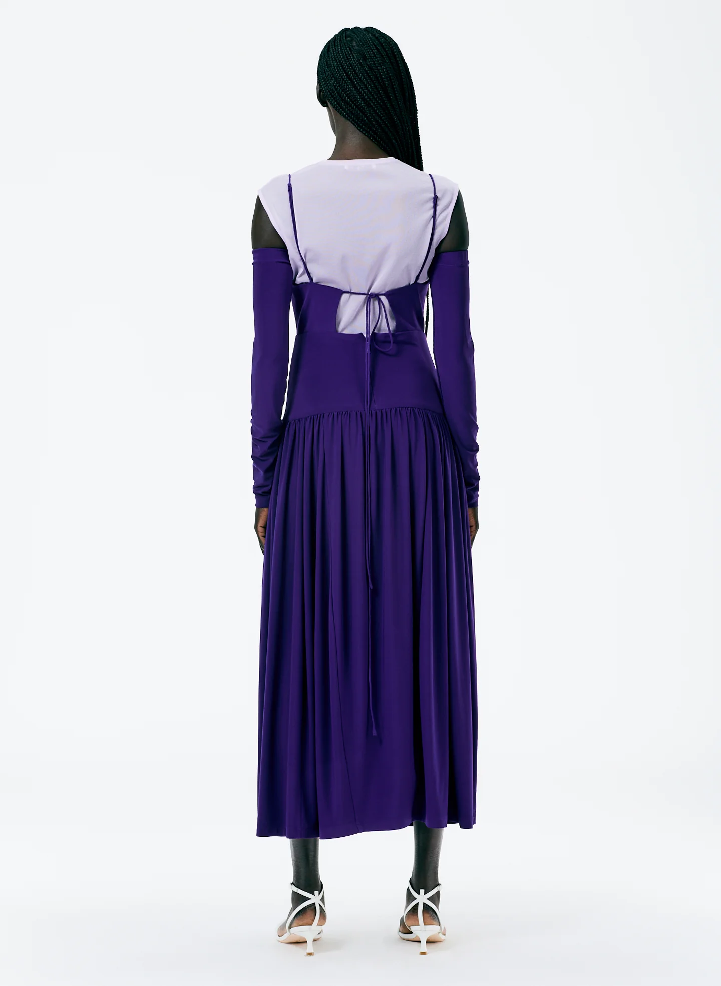 Drapey Jersey Cut Out Sculpted Shirred Dress - Image 5