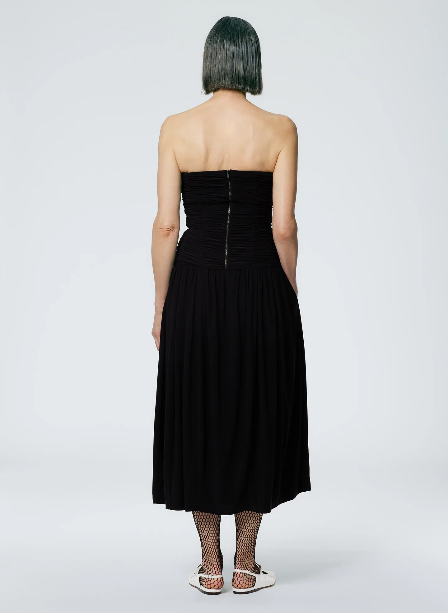Drapey Jersey Ruched Strapless Dress - Image 3