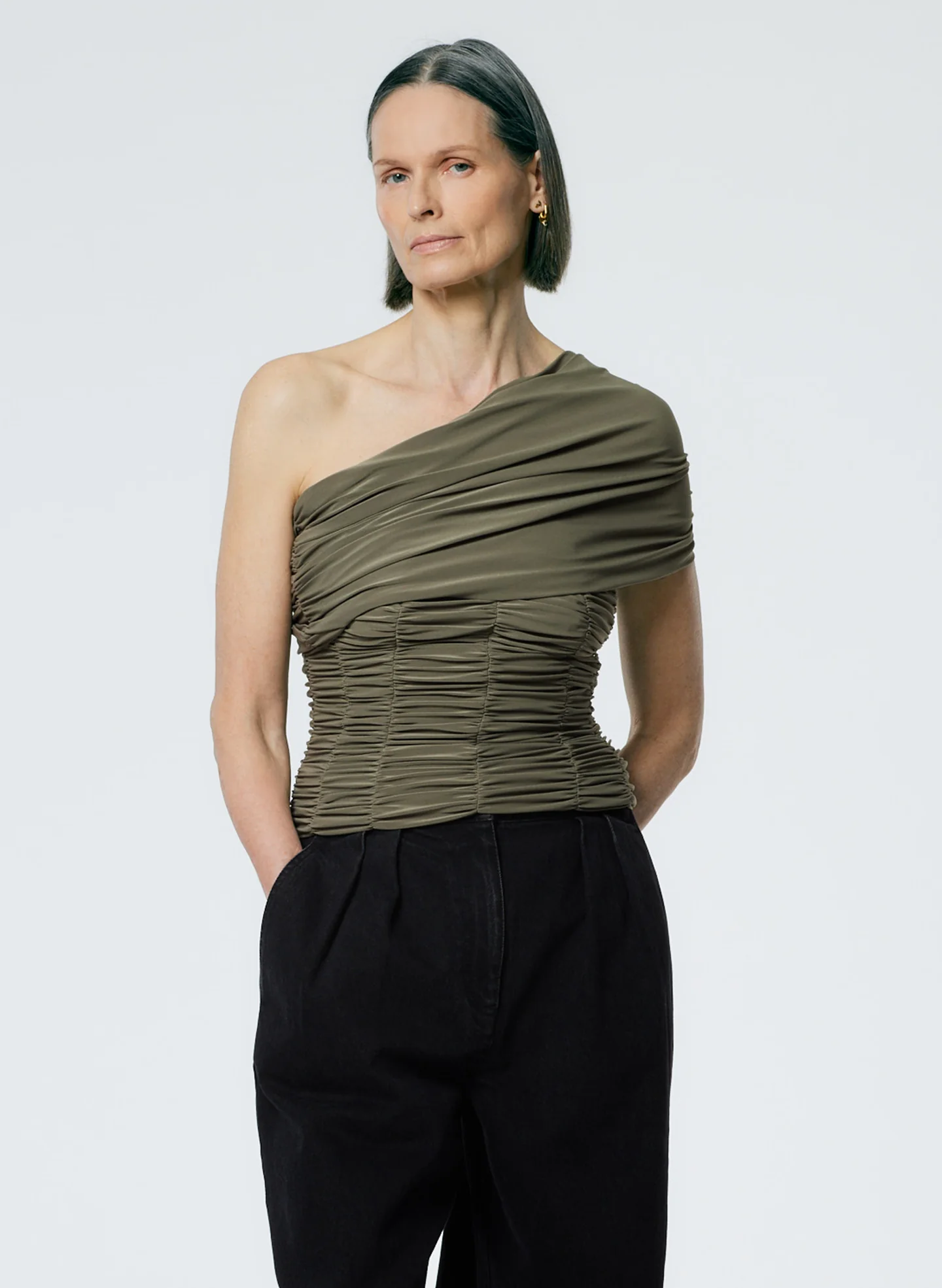 Drapey Jersey Ruched Strapless Top - Image 6