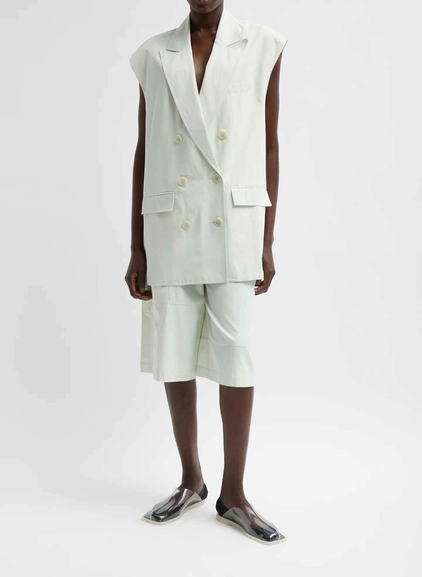 Drapey Suiting Oversized Double Breasted Vest
