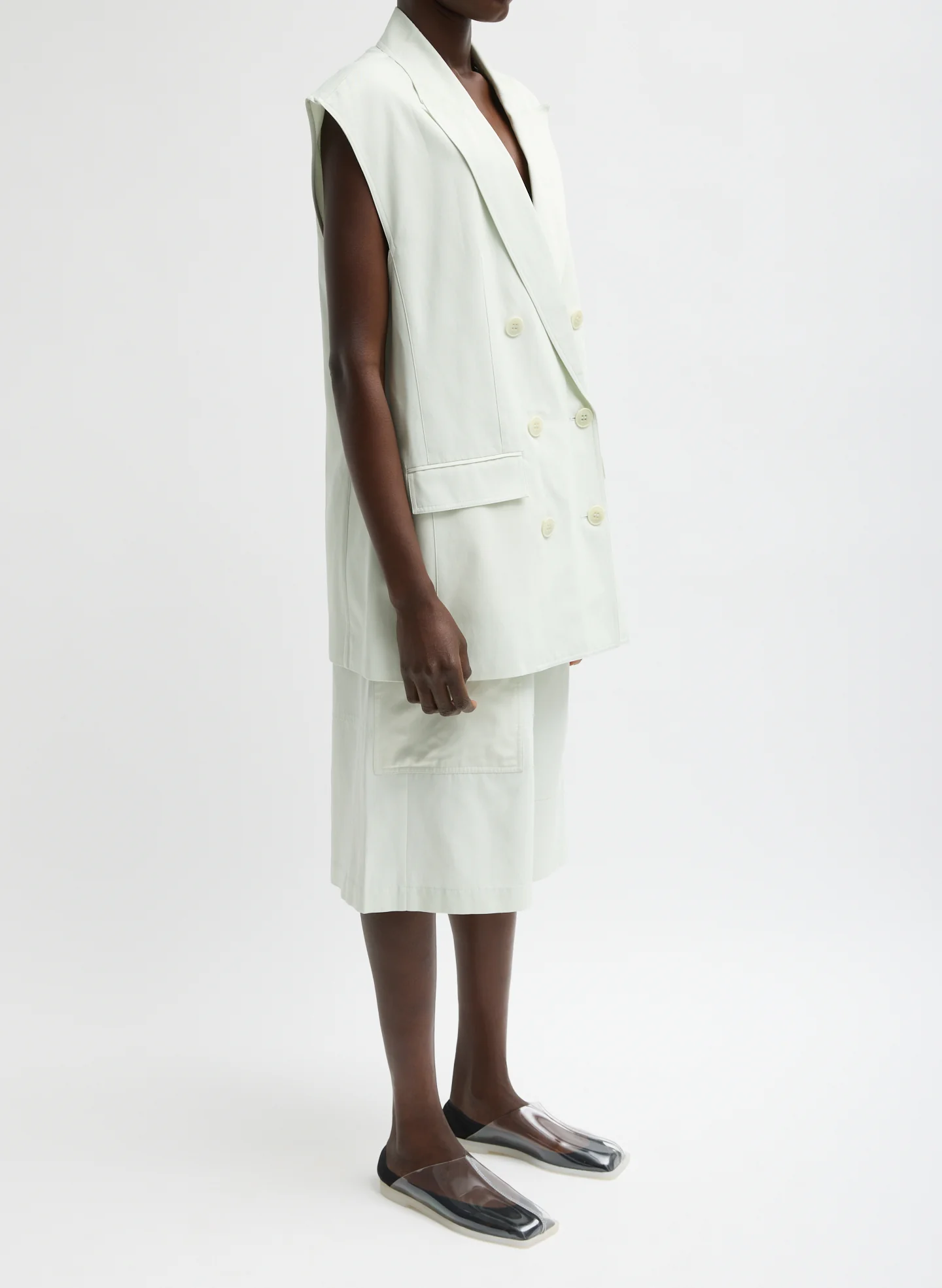 Drapey Suiting Oversized Double Breasted Vest - Image 3