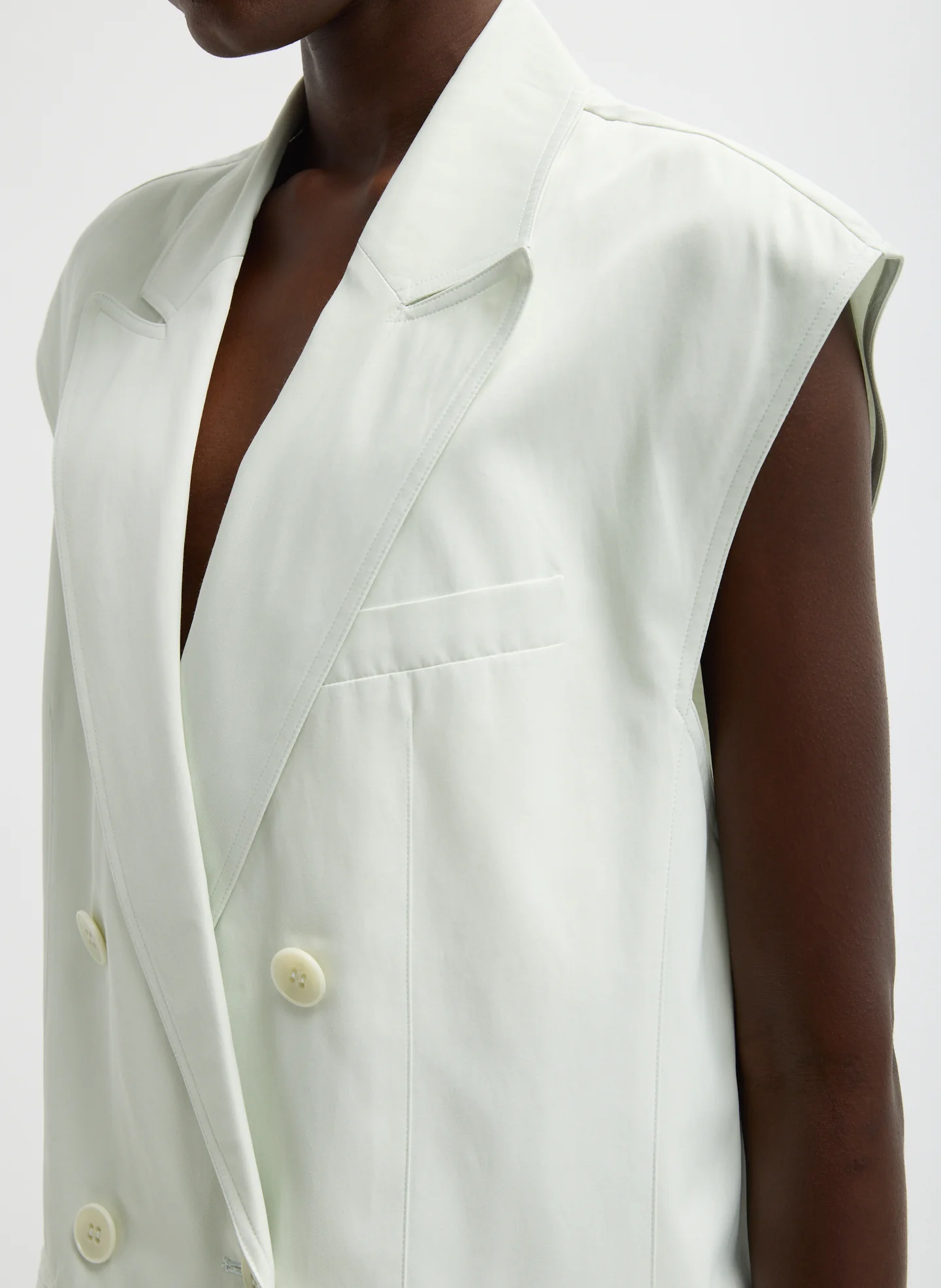 Drapey Suiting Oversized Double Breasted Vest - Image 5