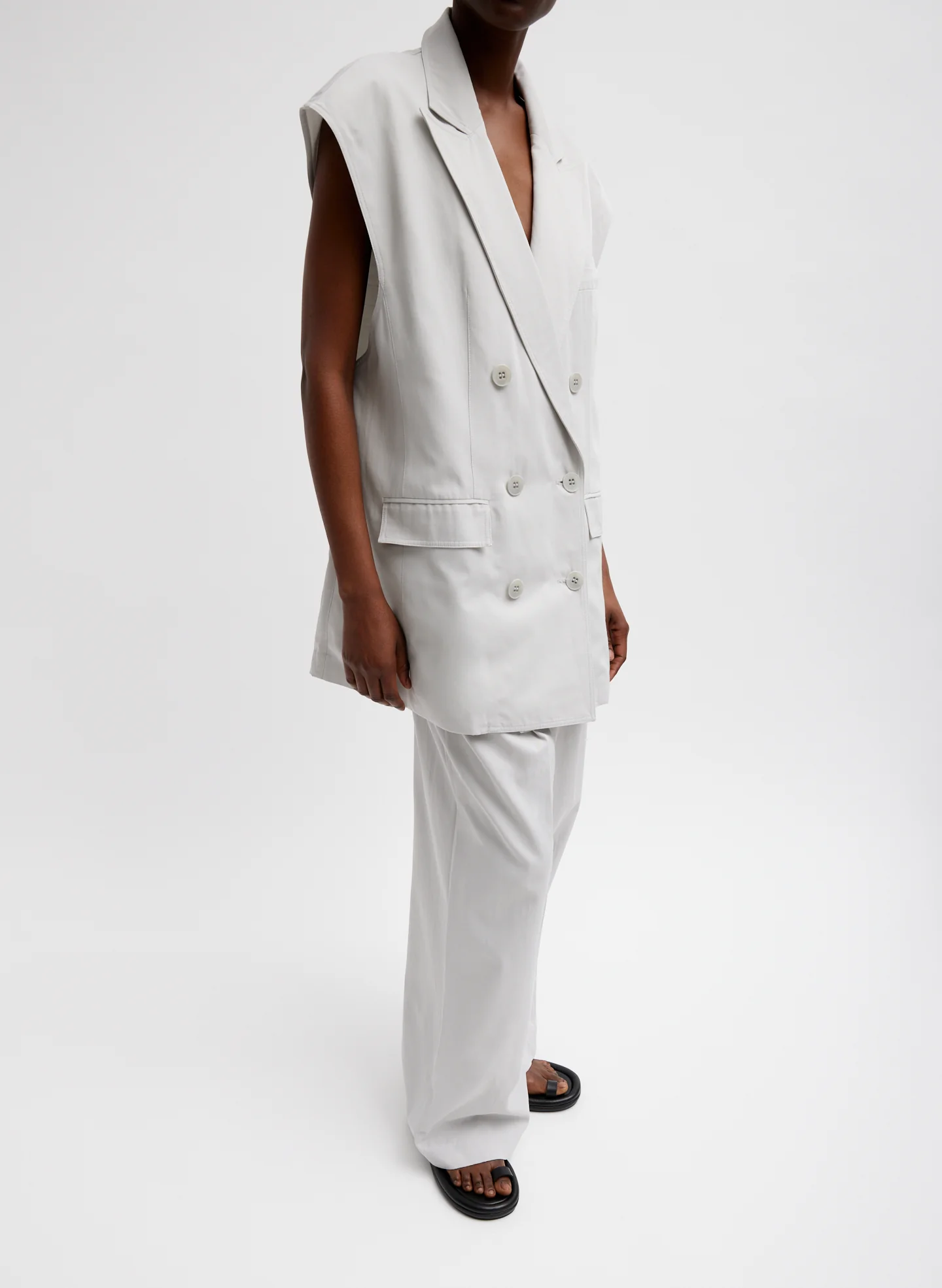 Drapey Suiting Oversized Double Breasted Vest - Image 5