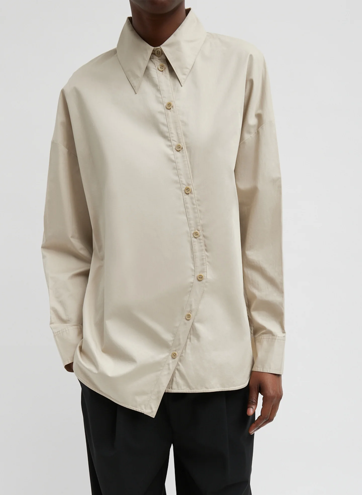 Eco Poplin Asymmetrical Shirt
