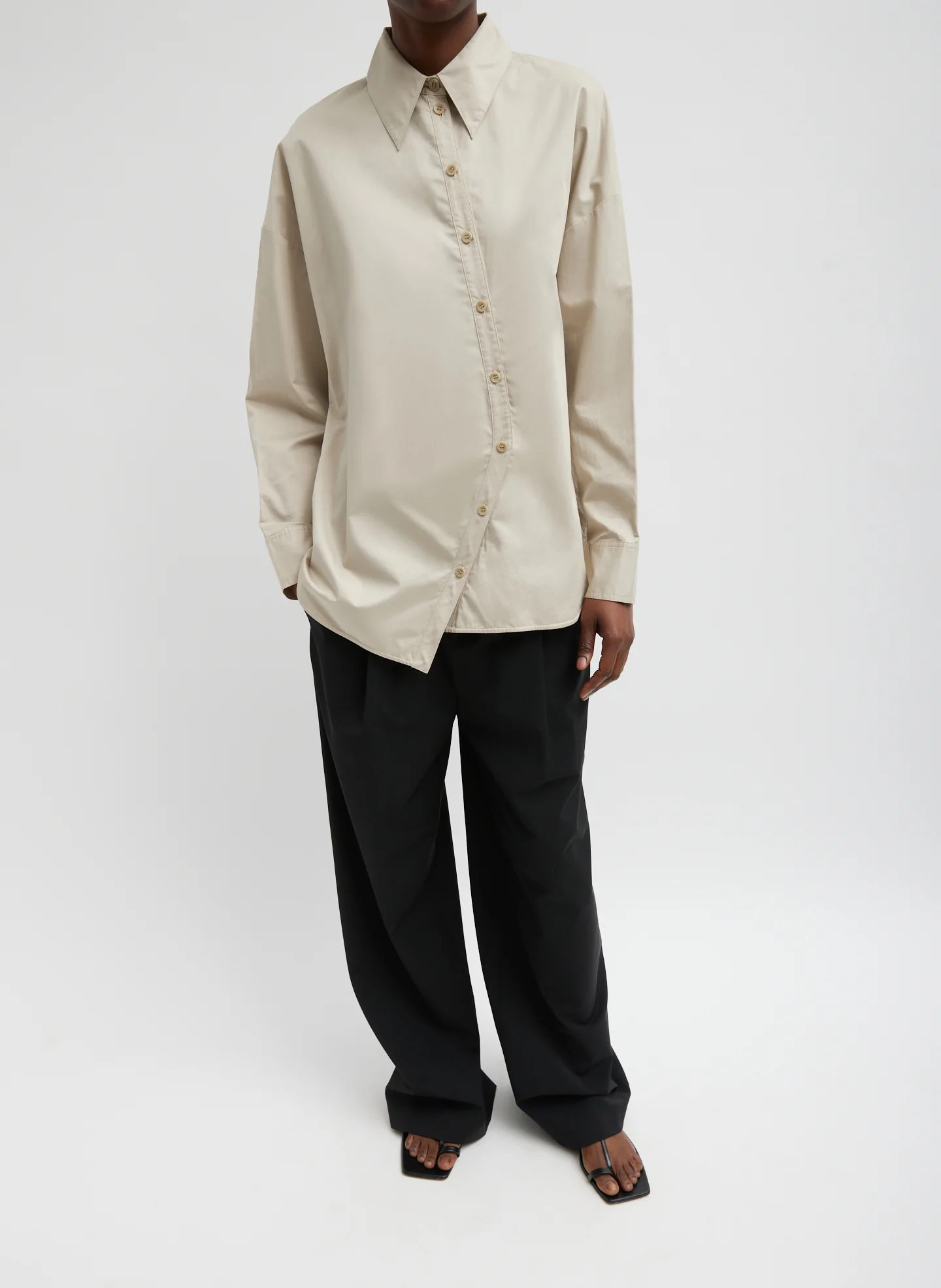 Eco Poplin Asymmetrical Shirt - Image 2