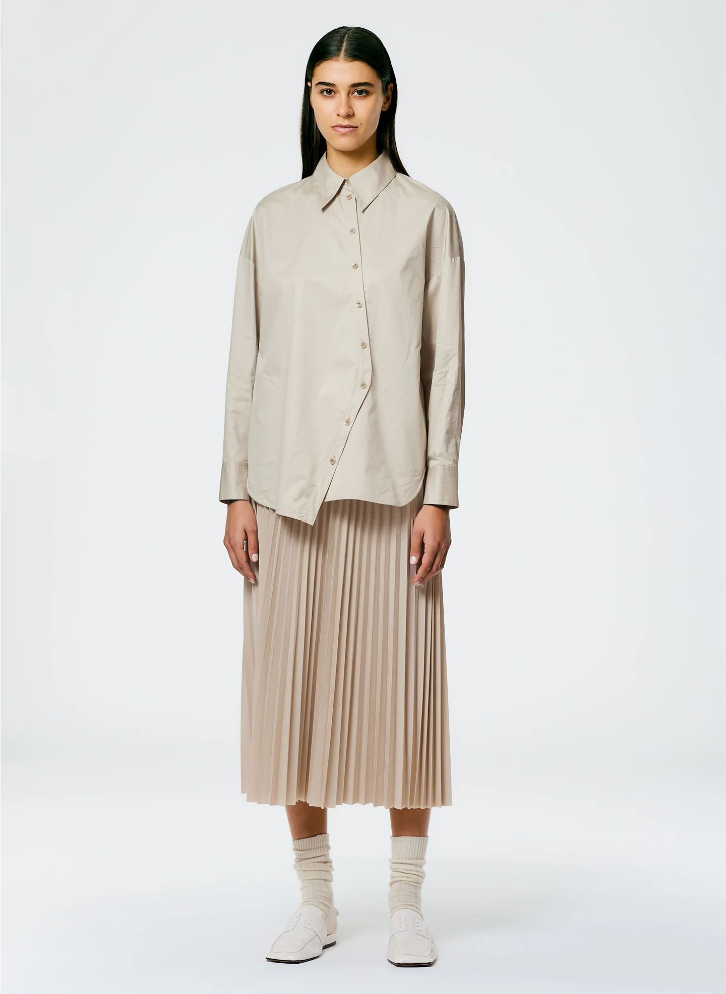 Eco Poplin Asymmetrical Shirt - Image 4