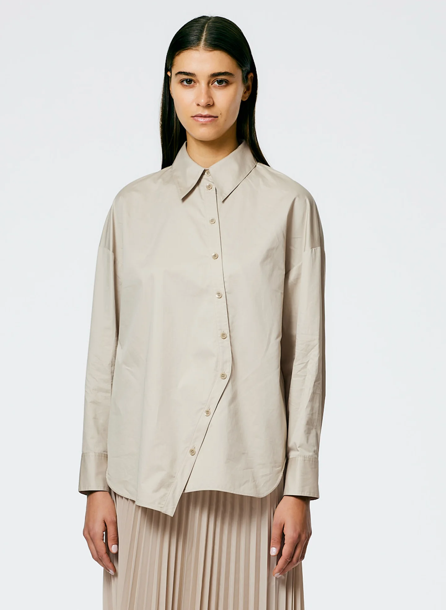 Eco Poplin Asymmetrical Shirt - Image 5
