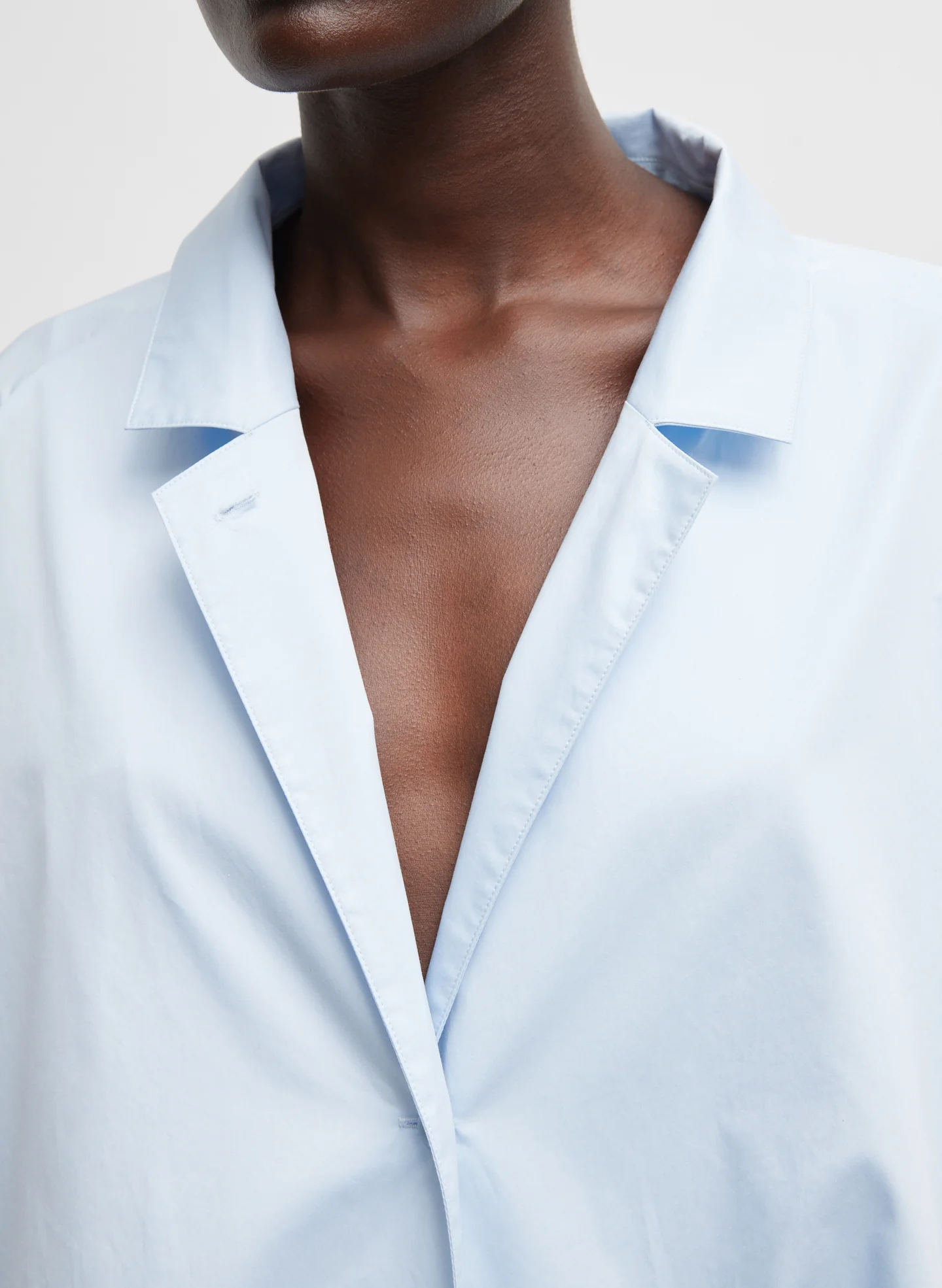 Eco Poplin Bubble Hem Shirt Jacket - Image 3