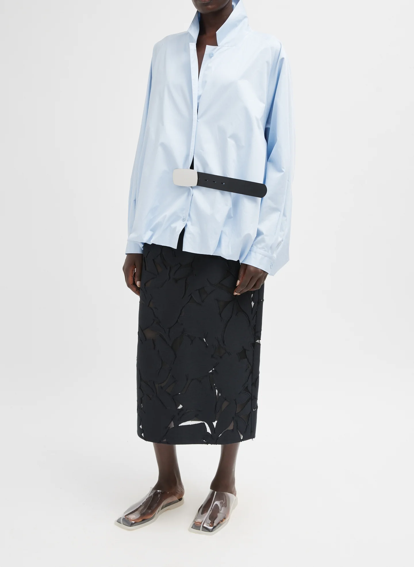 Eco Poplin Bubble Hem Shirt Jacket - Image 5